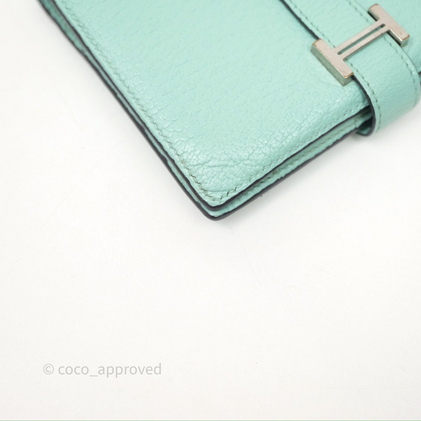 Hermes Bearn Compact Wallet Green Chevre Mysore Palladium Hardware