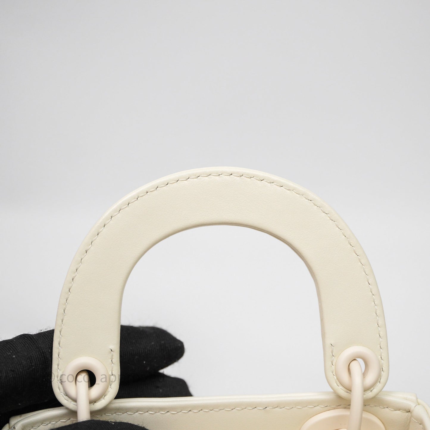 Dior Micro Lady Dior Latte Cannage Calfskin with Diamond Motif