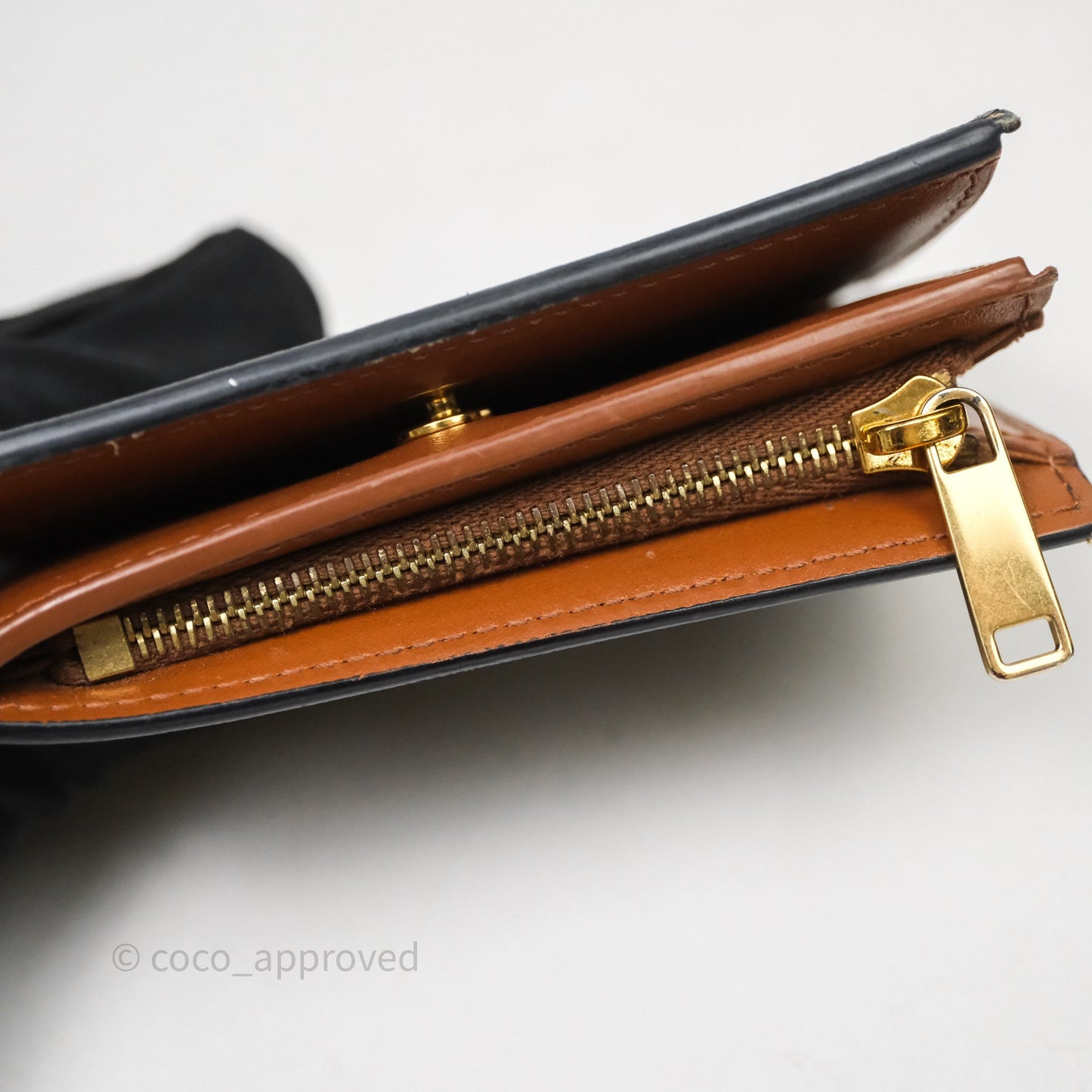 Celine Triomphe Canvas Wallet Tan Calfskin