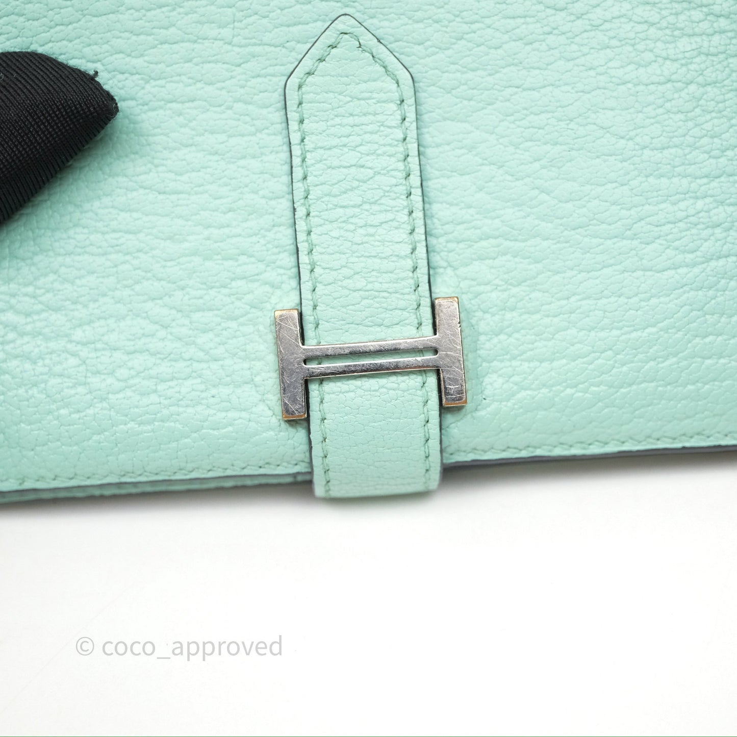 Hermes Bearn Compact Wallet Green Chevre Mysore Palladium Hardware