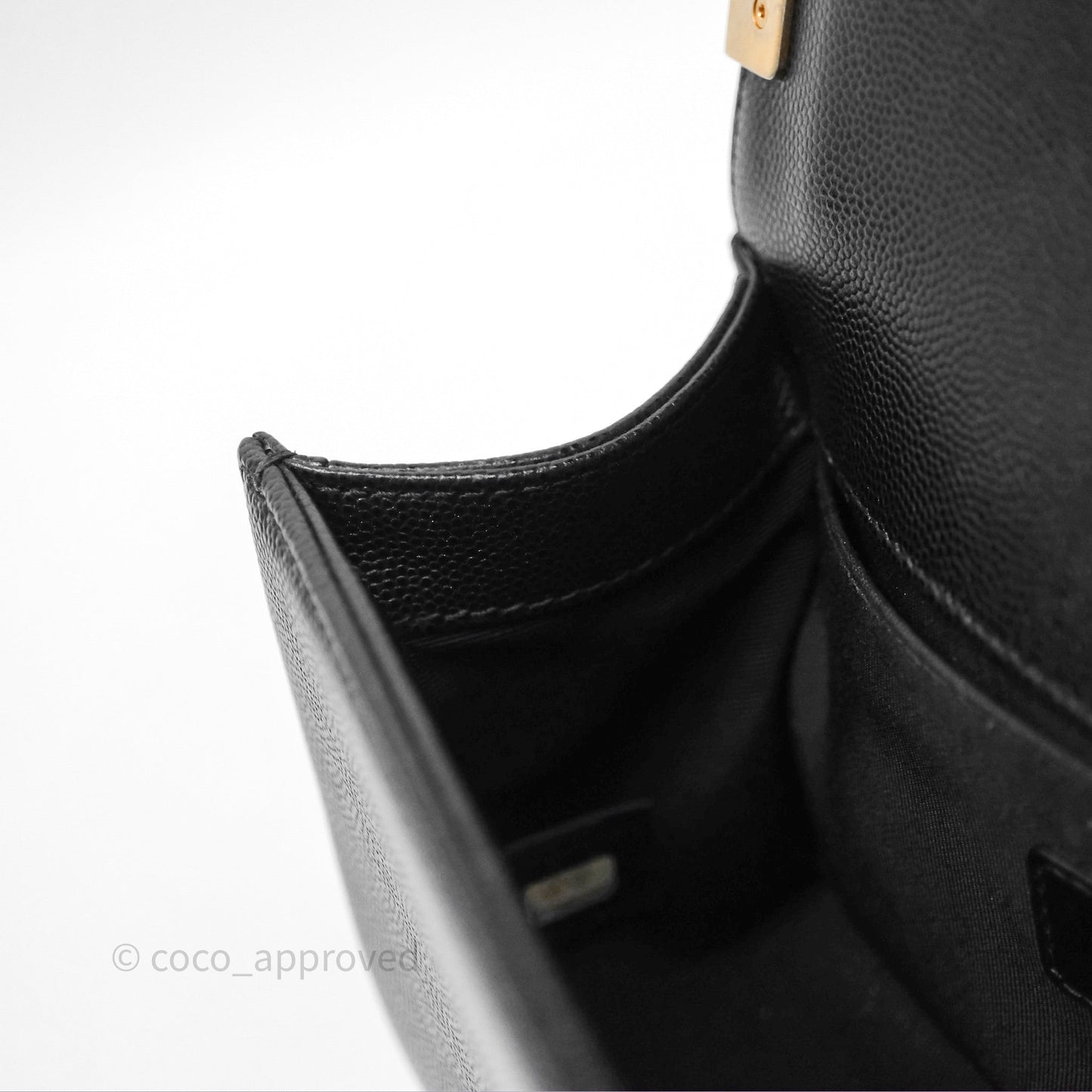 Chanel Small Quilted Boy Black Caviar Gold Hardware
