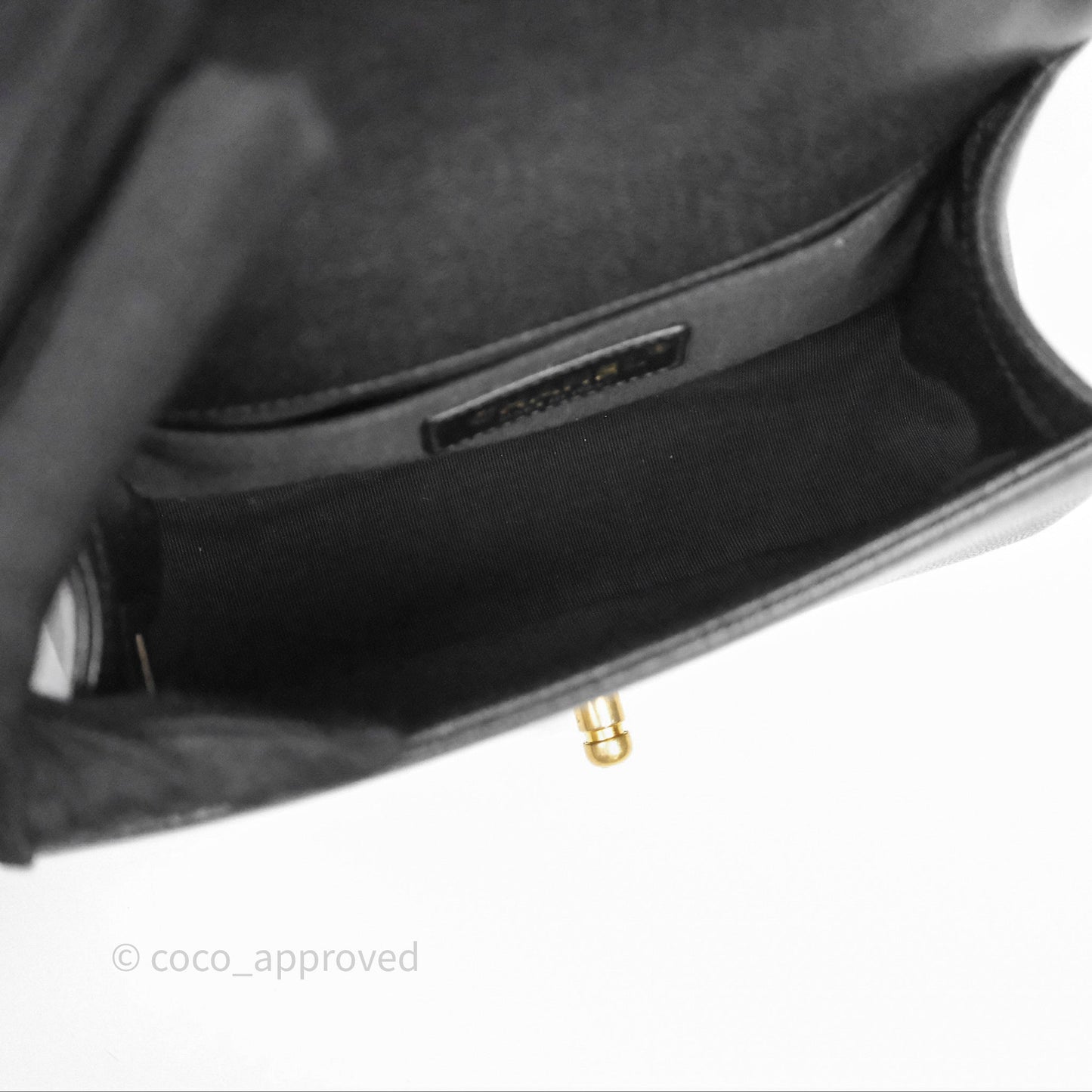 Chanel Small Quilted Boy Black Caviar Gold Hardware