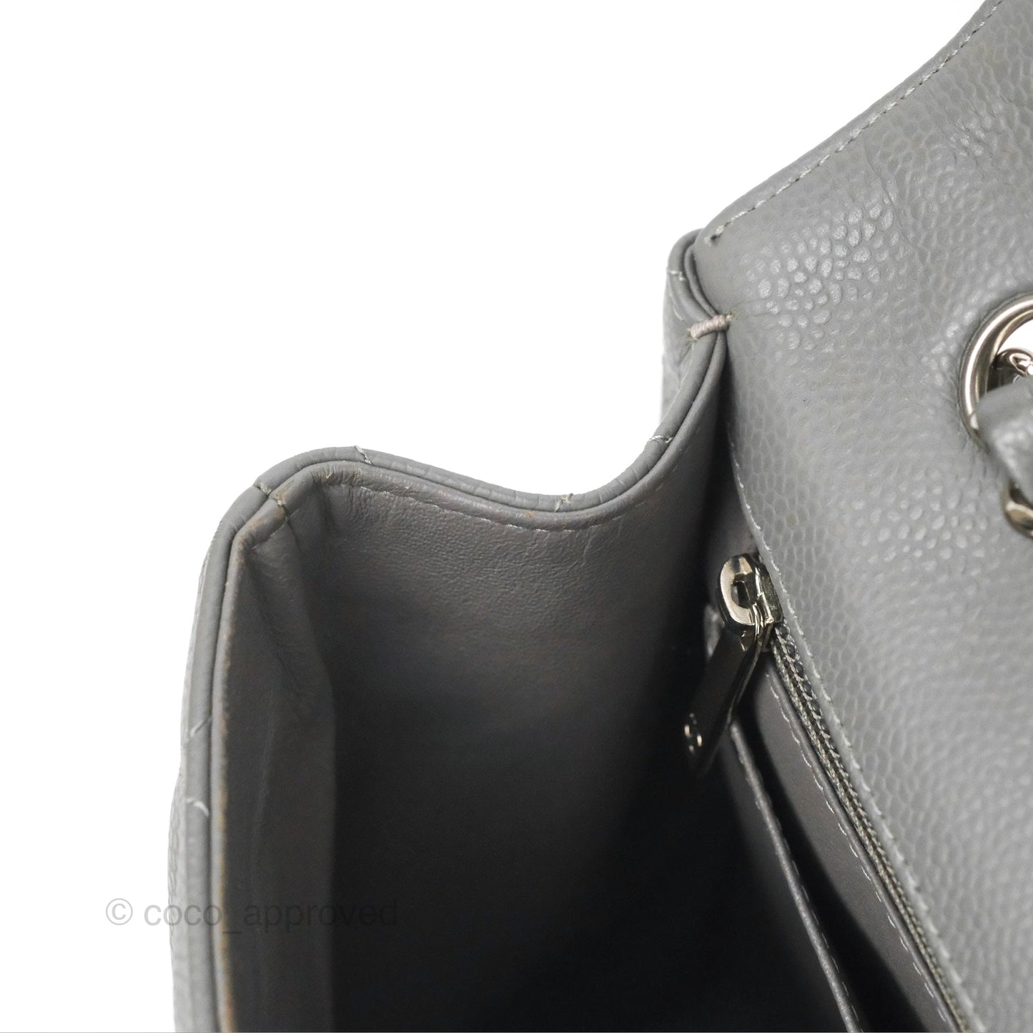 Chanel Jumbo Single Flap Grey Caviar Silver Hardware⁣⁣