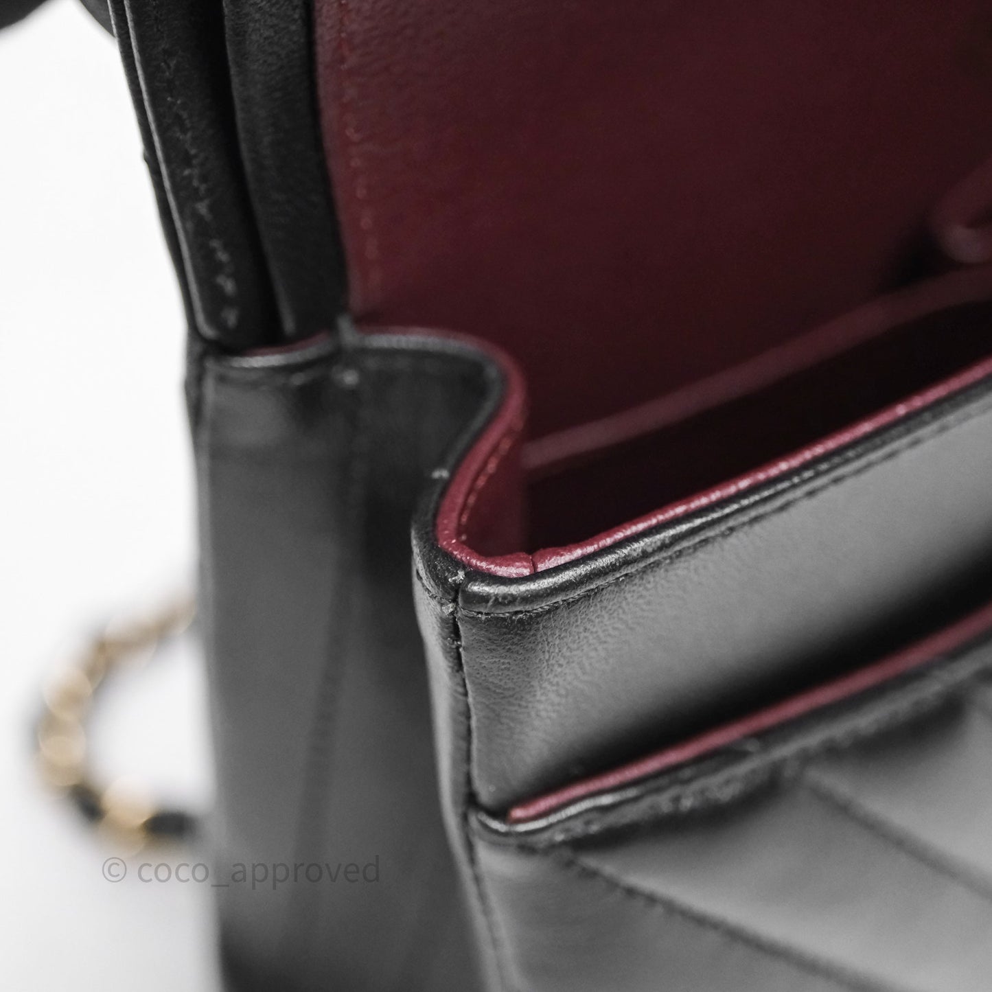 Chanel Classic M/L Medium Flap Chevron Black Lambskin Gold Hardware