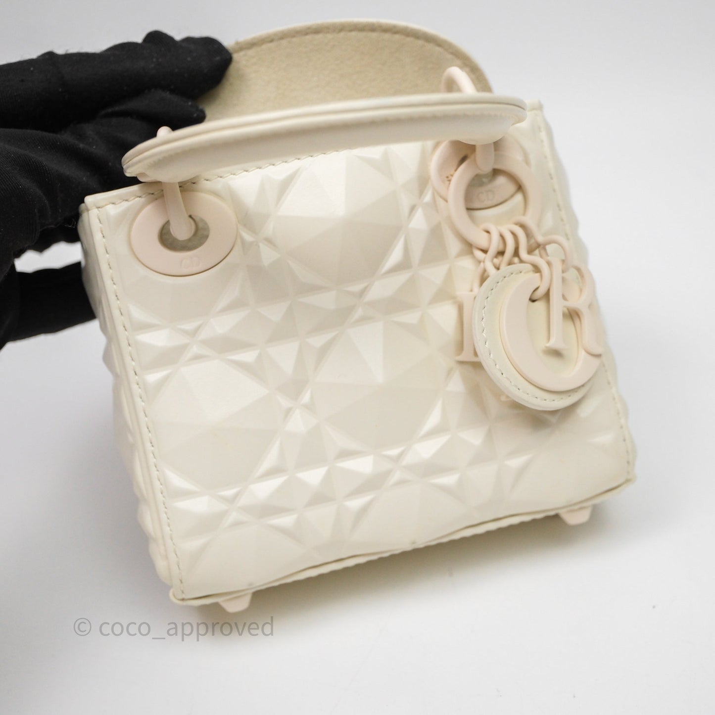 Dior Micro Lady Dior Latte Cannage Calfskin with Diamond Motif