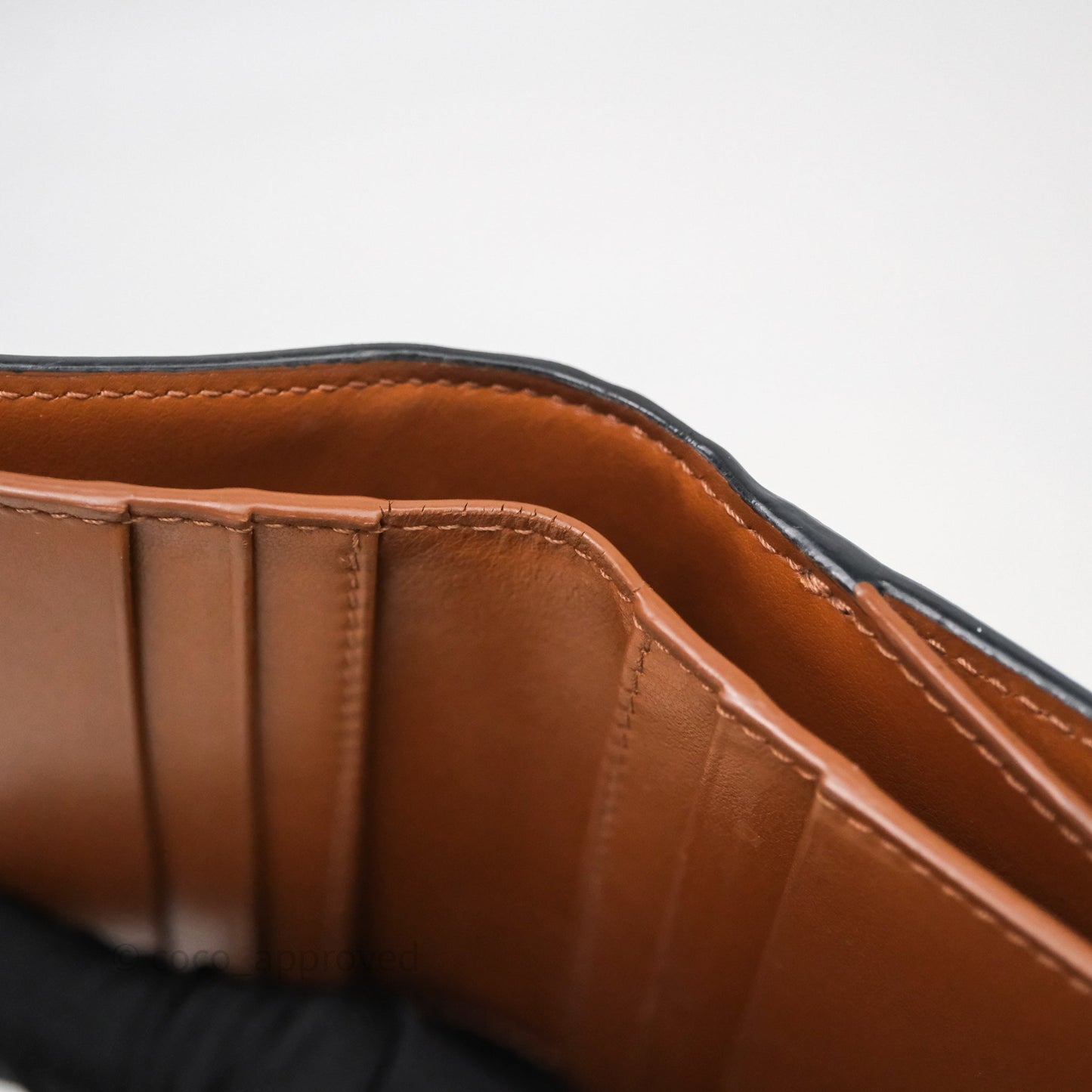 Celine Triomphe Canvas Wallet Tan Calfskin