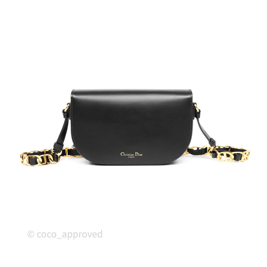 Christian Dior CD Signature Flap Bag with Chain Black CD-Embossed Box Calfskin
