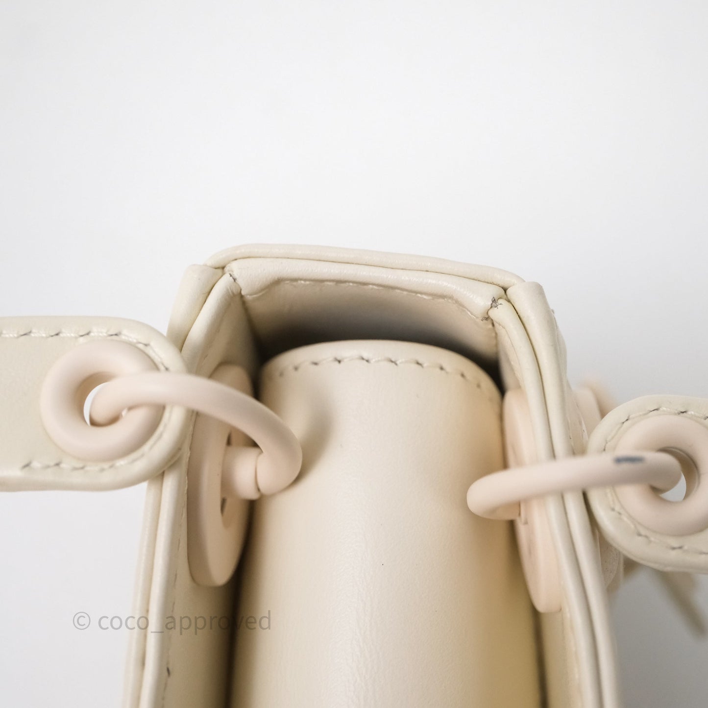 Dior Micro Lady Dior Latte Cannage Calfskin with Diamond Motif