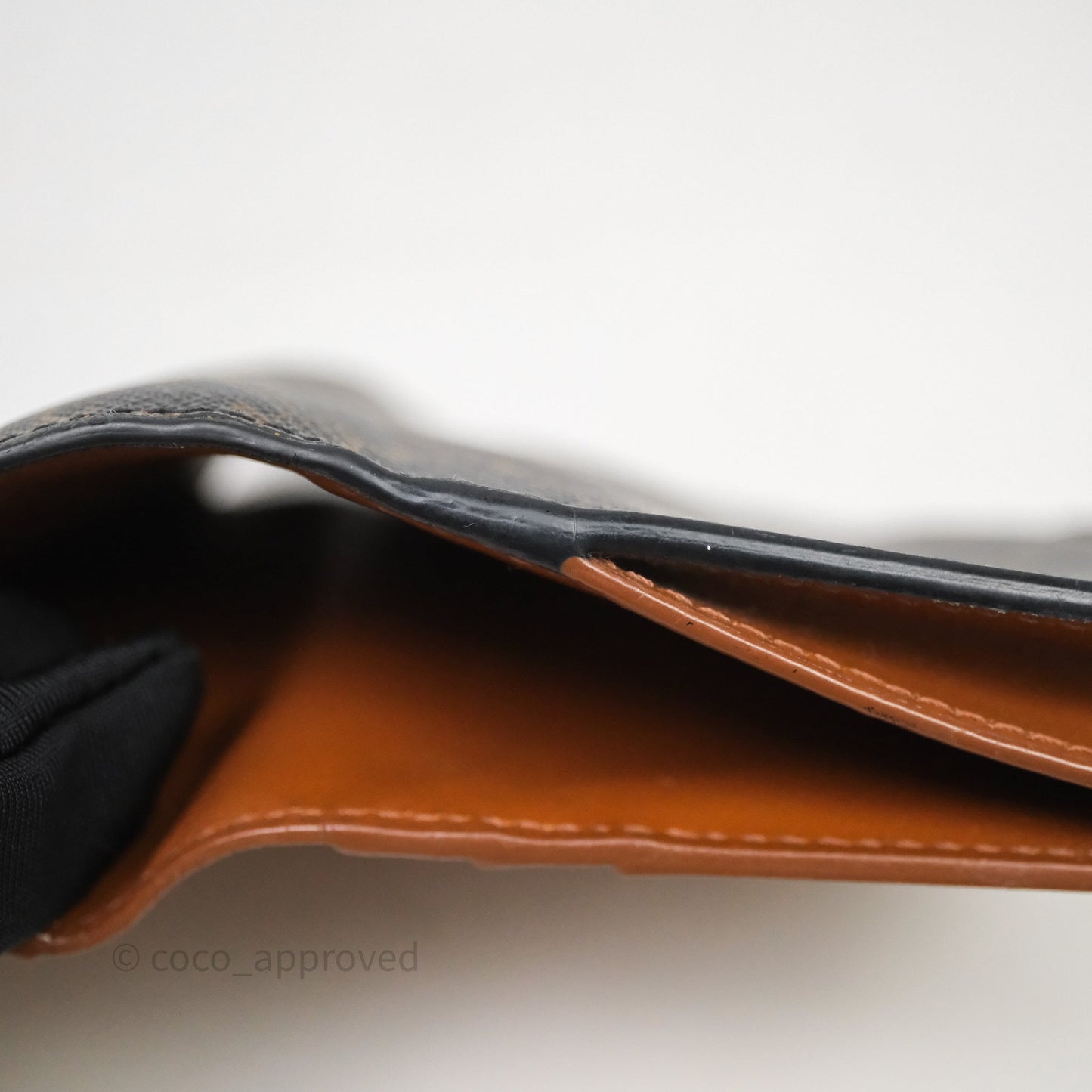 Celine Triomphe Canvas Wallet Tan Calfskin
