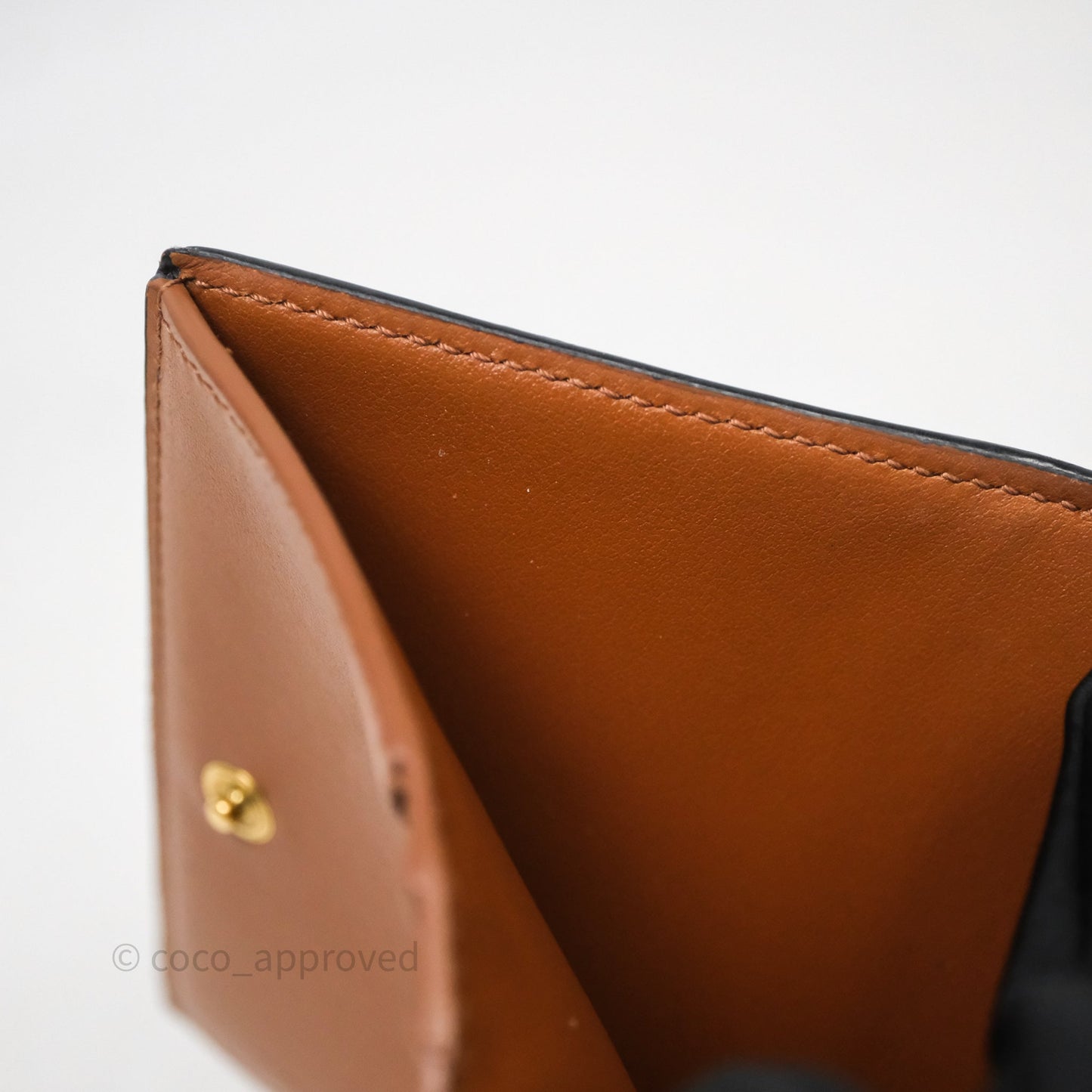 Celine Triomphe Canvas Wallet Tan Calfskin