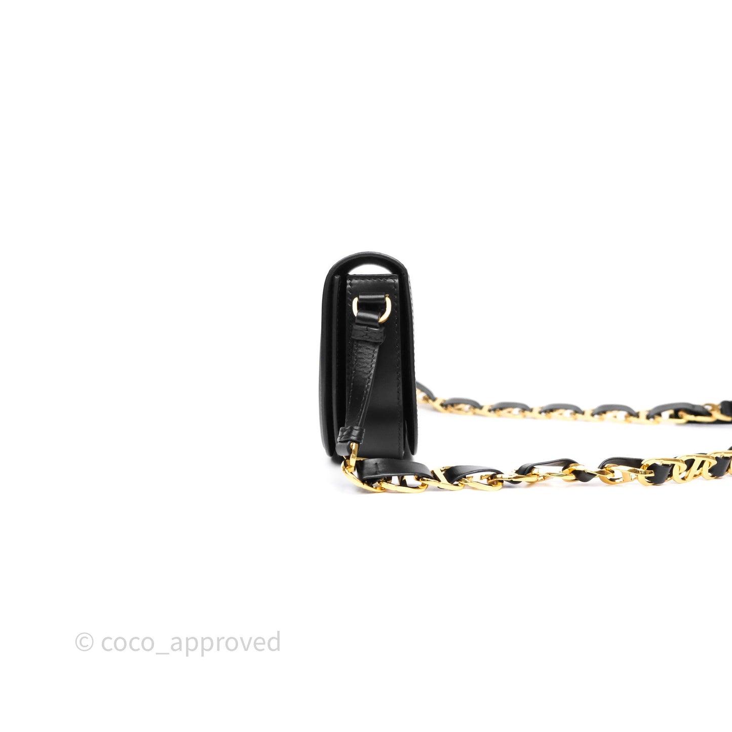 Christian Dior CD Signature Flap Bag with Chain Black CD-Embossed Box Calfskin