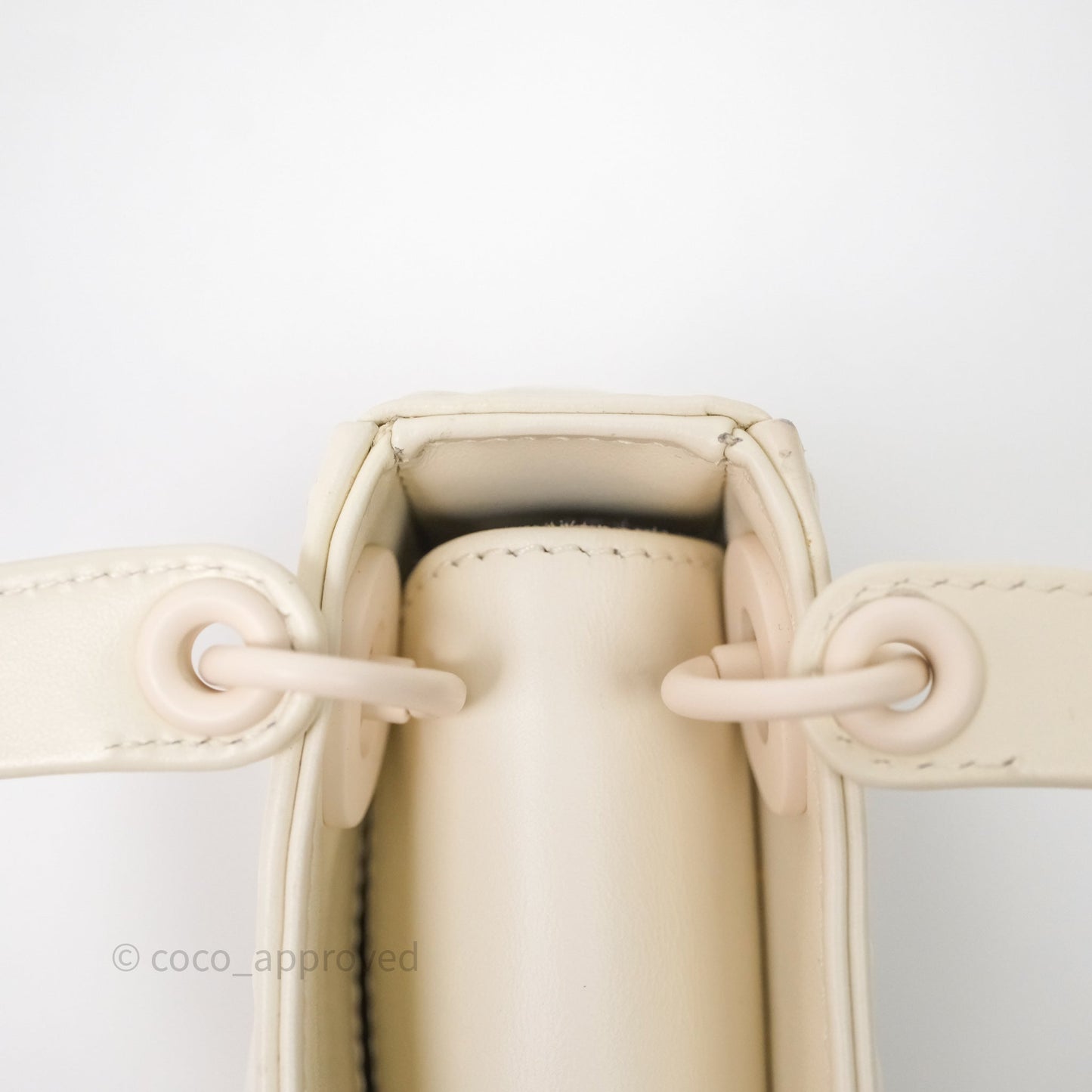 Dior Micro Lady Dior Latte Cannage Calfskin with Diamond Motif