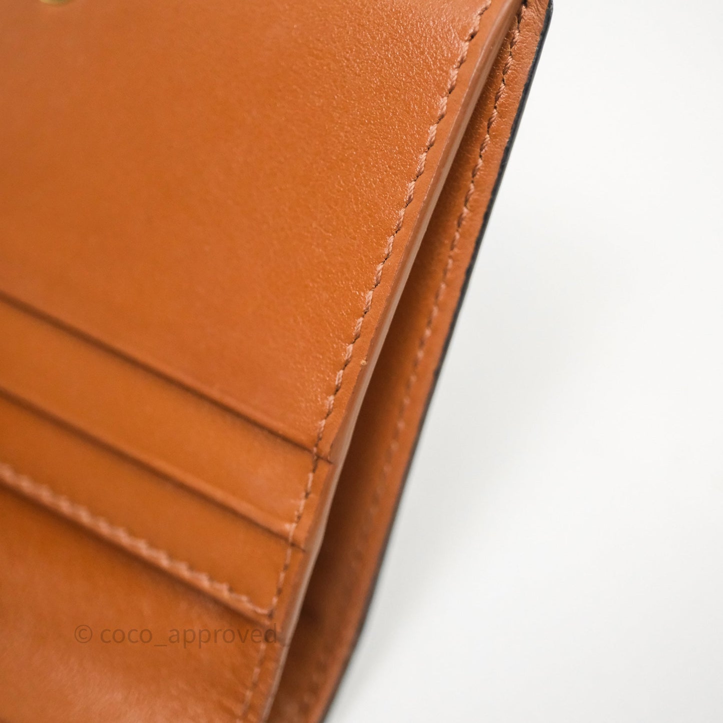 Celine Triomphe Canvas Wallet Tan Calfskin