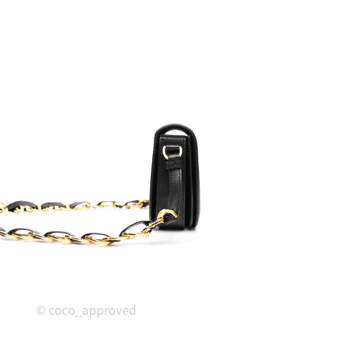 Christian Dior CD Signature Flap Bag with Chain Black CD-Embossed Box Calfskin