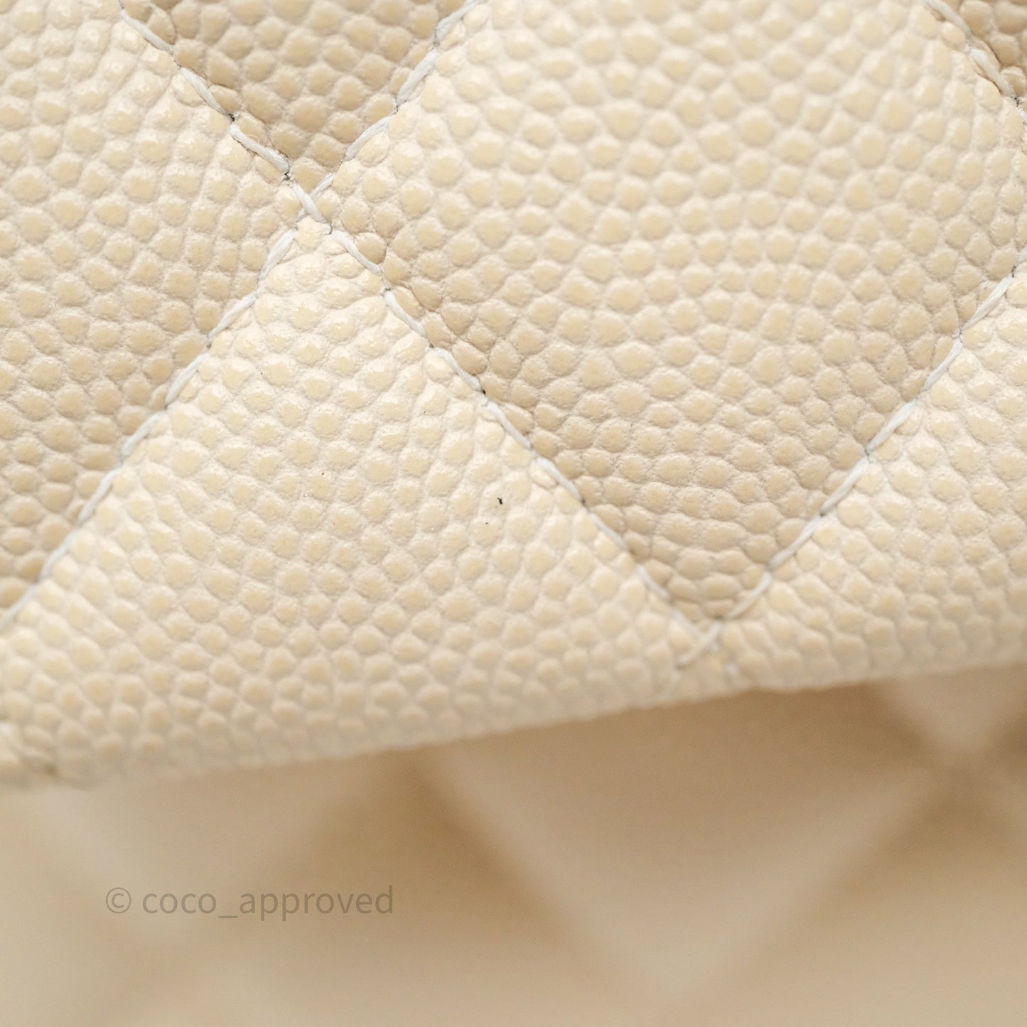 Chanel Small Classic Flap Quilted Light Ivory Beige Caviar Gold Hardware