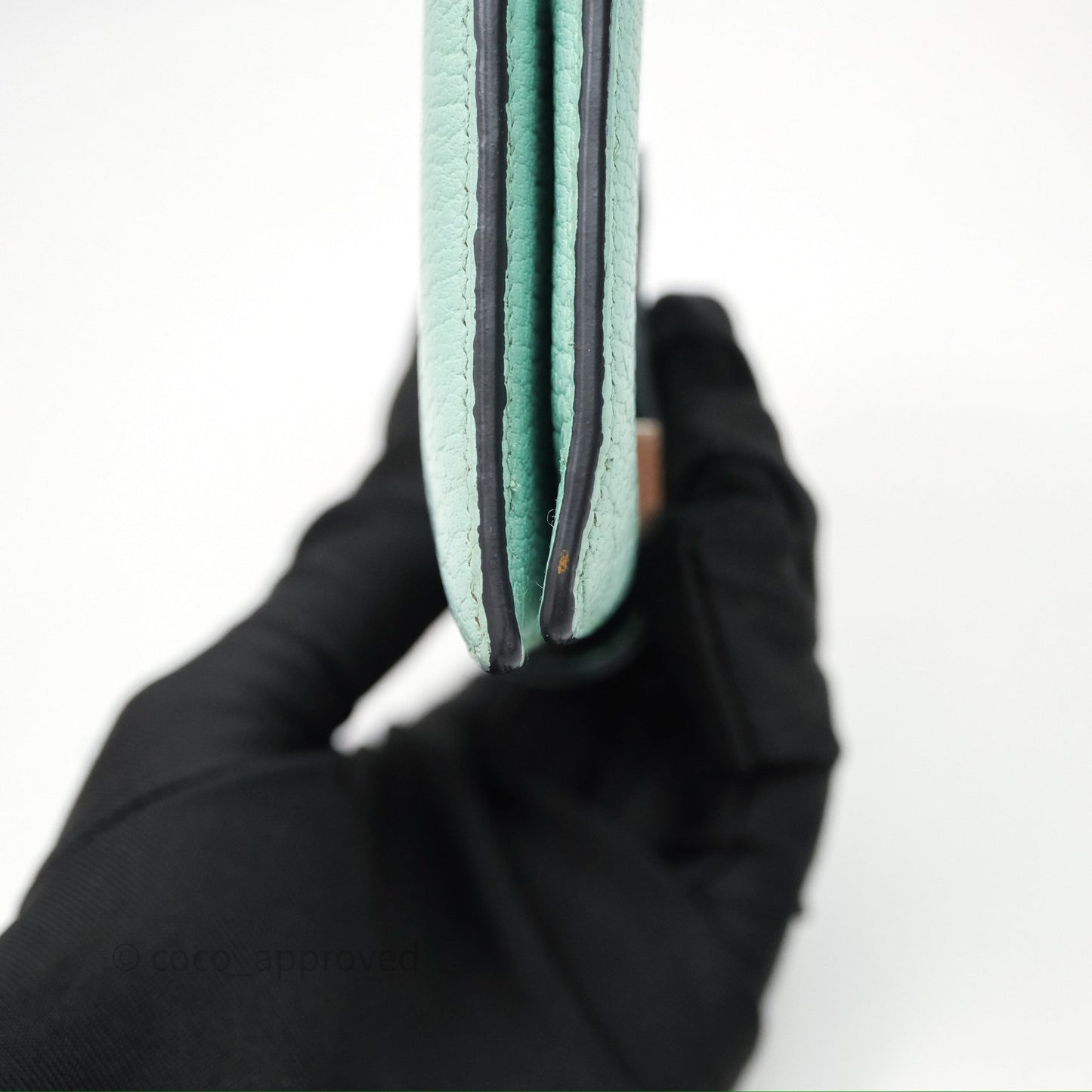 Hermes Bearn Compact Wallet Green Chevre Mysore Palladium Hardware