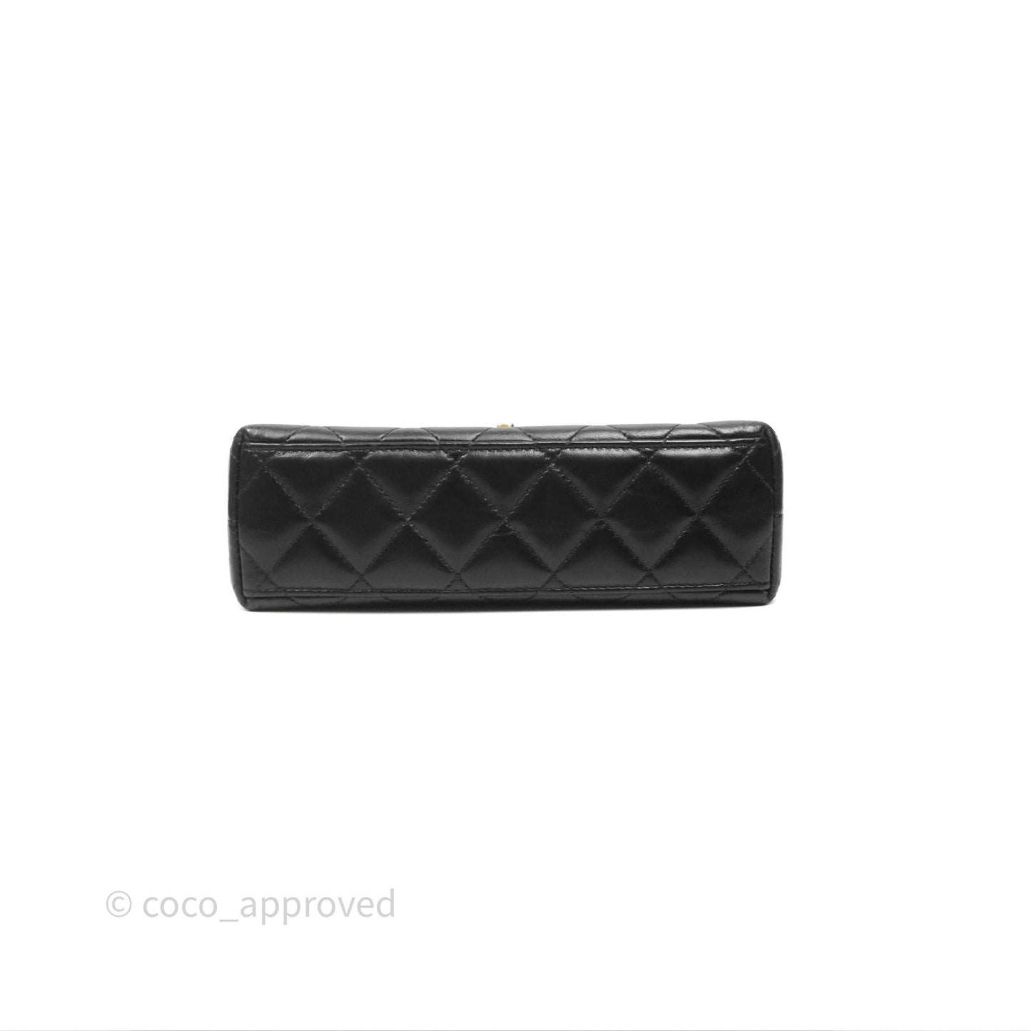 Chanel Kelly Bag Quilted Black Shiny Crumpled Calfskin Aged Gold Hardware
