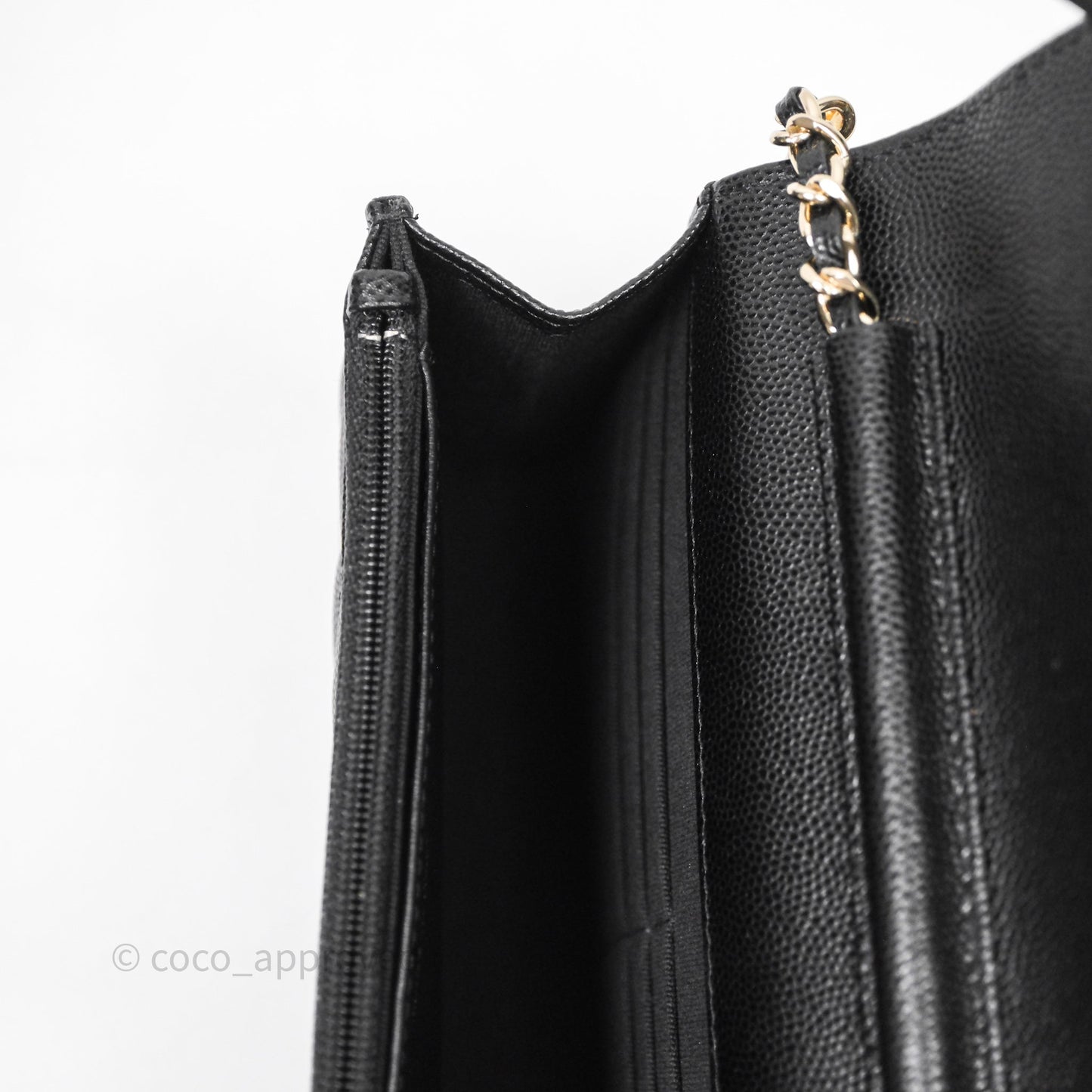 Chanel Quilted WOC with Charms Black Caviar Gold Hardware