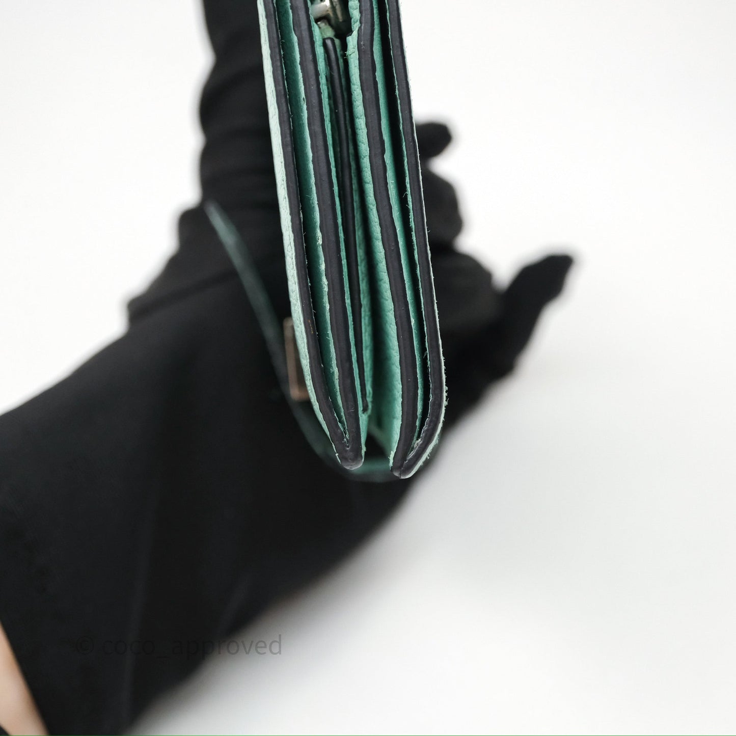 Hermes Bearn Compact Wallet Green Chevre Mysore Palladium Hardware