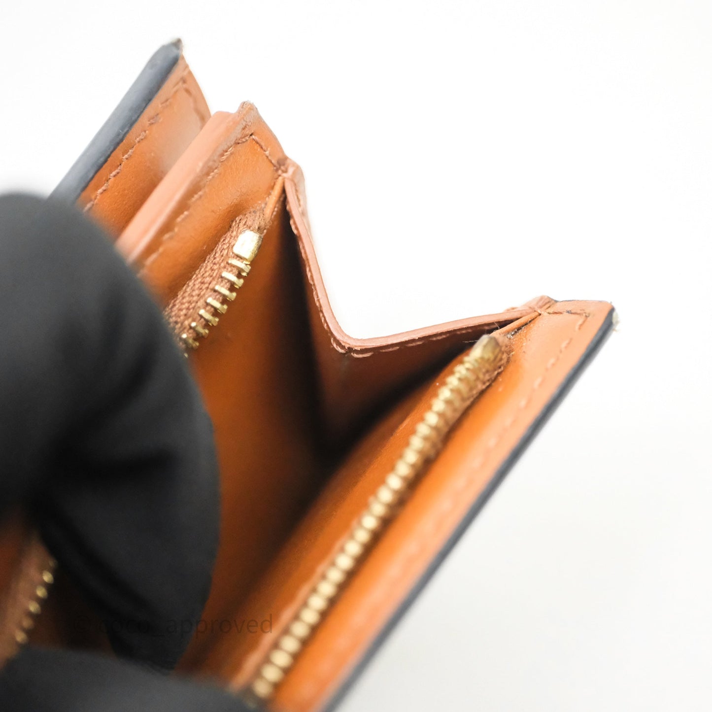 Celine Triomphe Canvas Wallet Tan Calfskin