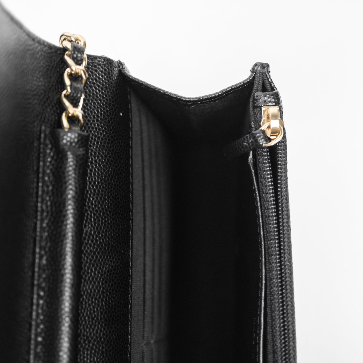 Chanel Quilted WOC with Charms Black Caviar Gold Hardware