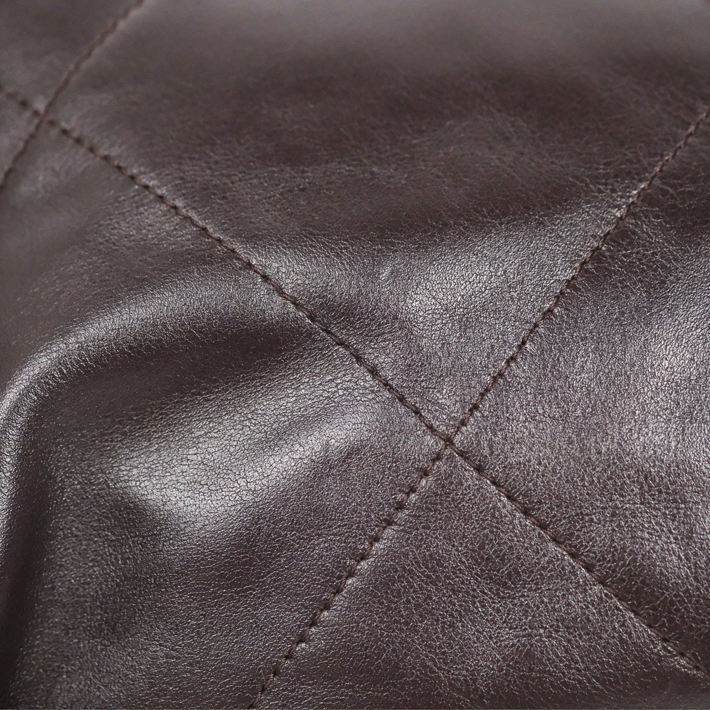 Chanel 22 Small Dark Brown Shiny Calfskin Aged Gold Hardware