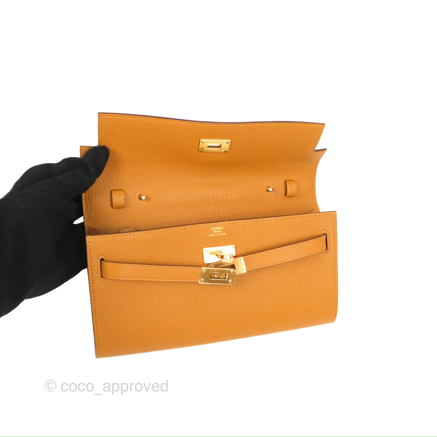 Hermès Kelly To Go Wallet Caramel Chevre Mysore Gold Hardware