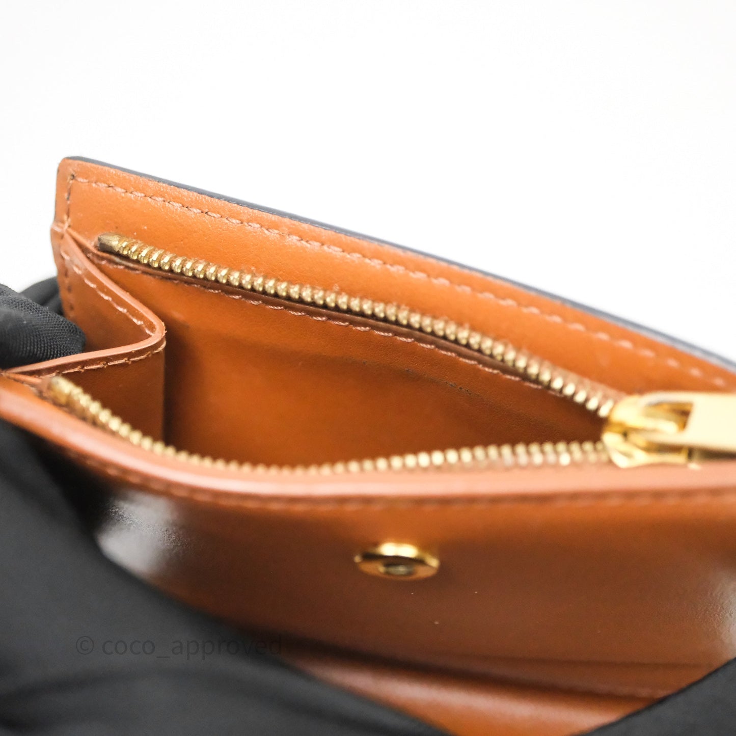 Celine Triomphe Canvas Wallet Tan Calfskin