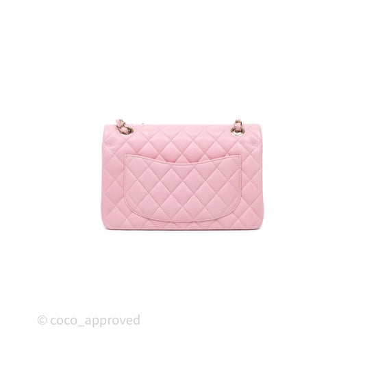 Chanel Small Classic Quilted Flap Pink Lambskin Gold Hardware