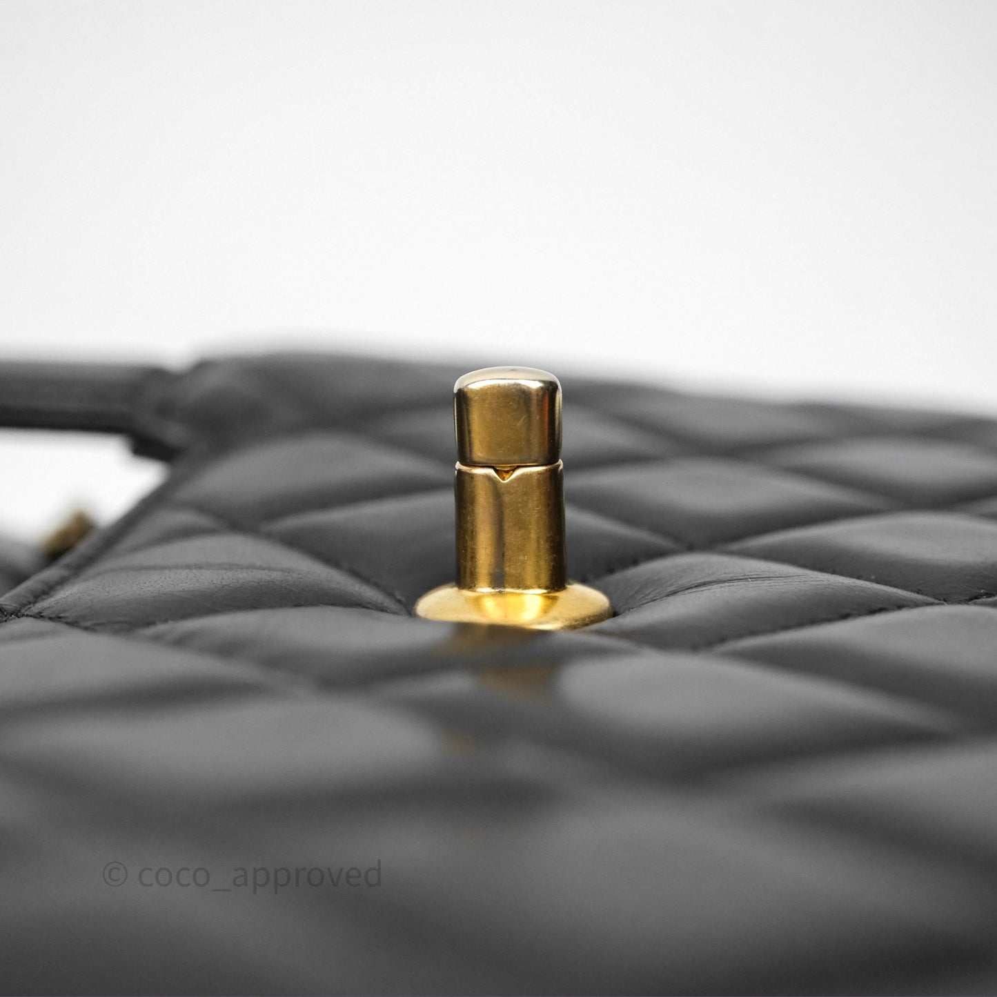 Chanel Kelly Bag Quilted Black Shiny Crumpled Calfskin Aged Gold Hardware