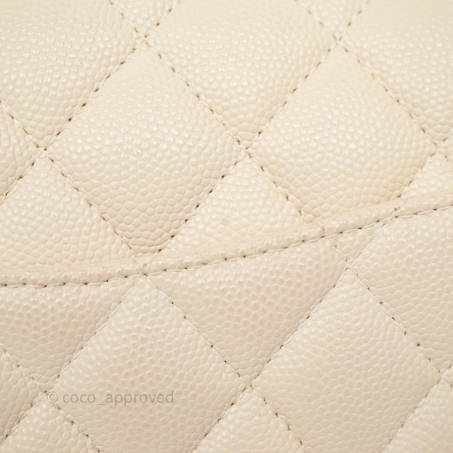 Chanel Small Classic Flap Quilted Light Ivory Beige Caviar Gold Hardware