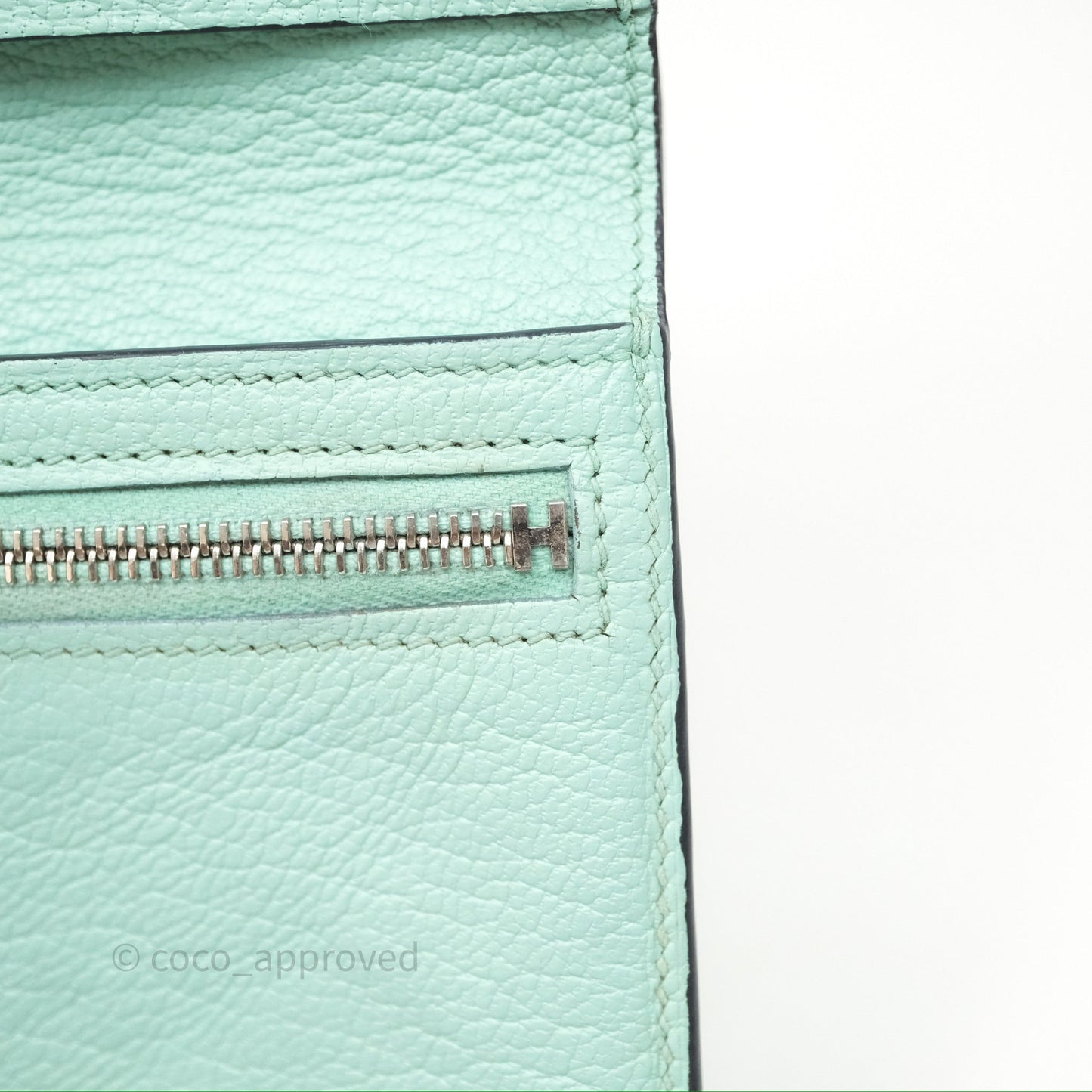 Hermes Bearn Compact Wallet Green Chevre Mysore Palladium Hardware