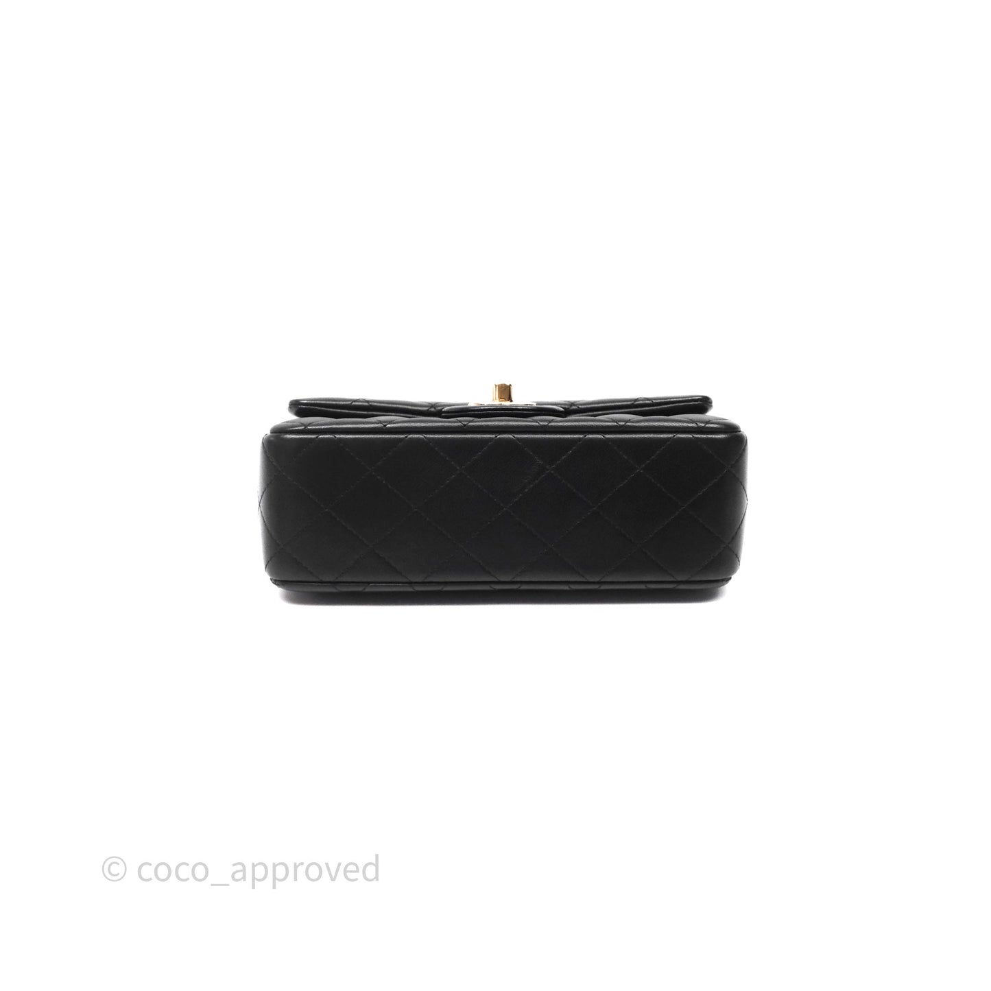Chanel Top Handle Mini Rectangular Flap Black Lambskin Gold Hardware