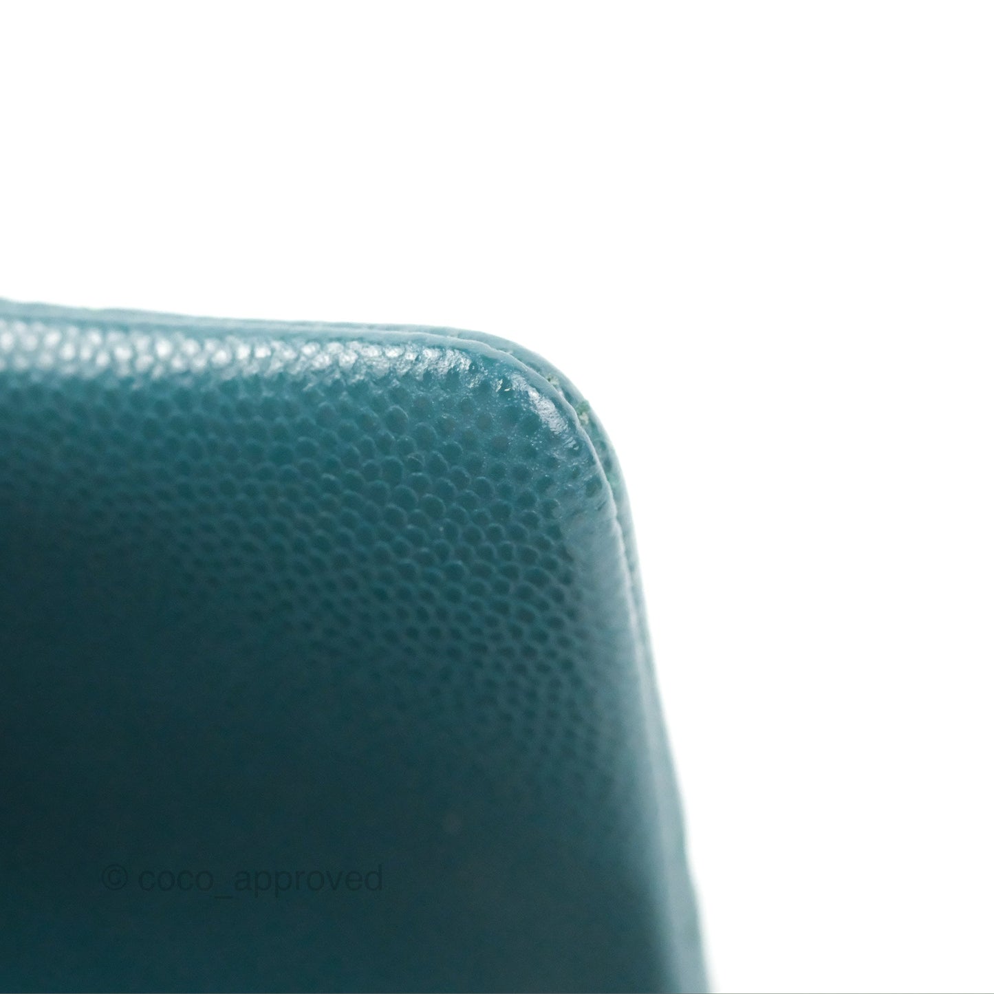 Chanel Quilted Mini Rectangular Flap Teal Green Caviar Silver Hardware