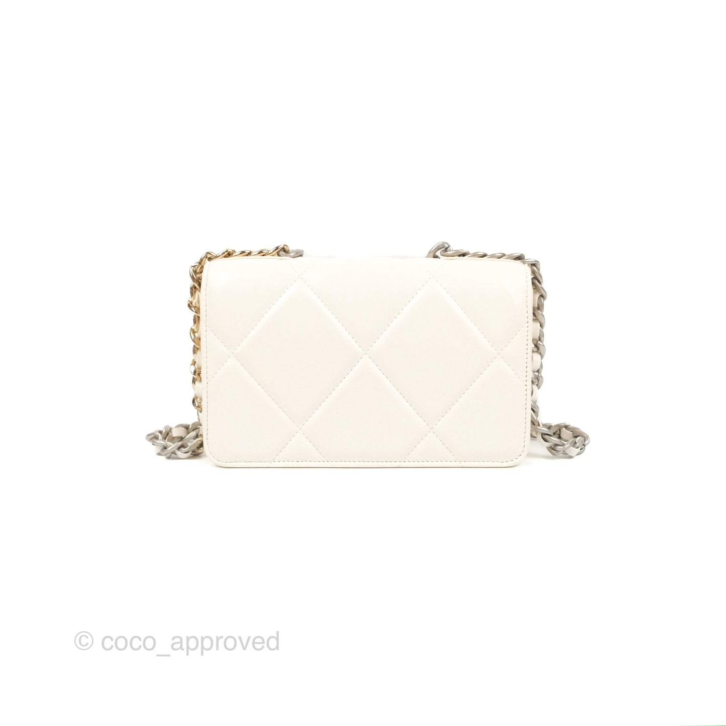 Chanel 19 Wallet on Chain WOC White Mixed Hardware