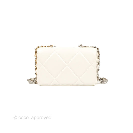 Chanel 19 Wallet on Chain WOC White Mixed Hardware