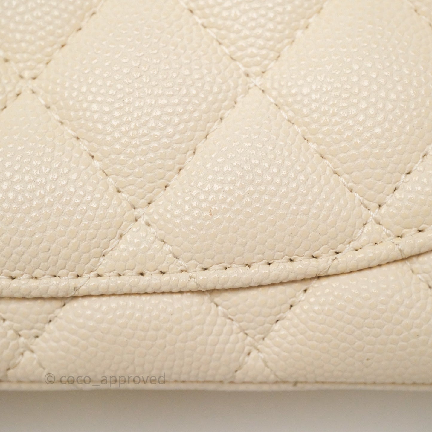 Chanel Small Classic Flap Quilted Light Ivory Beige Caviar Gold Hardware