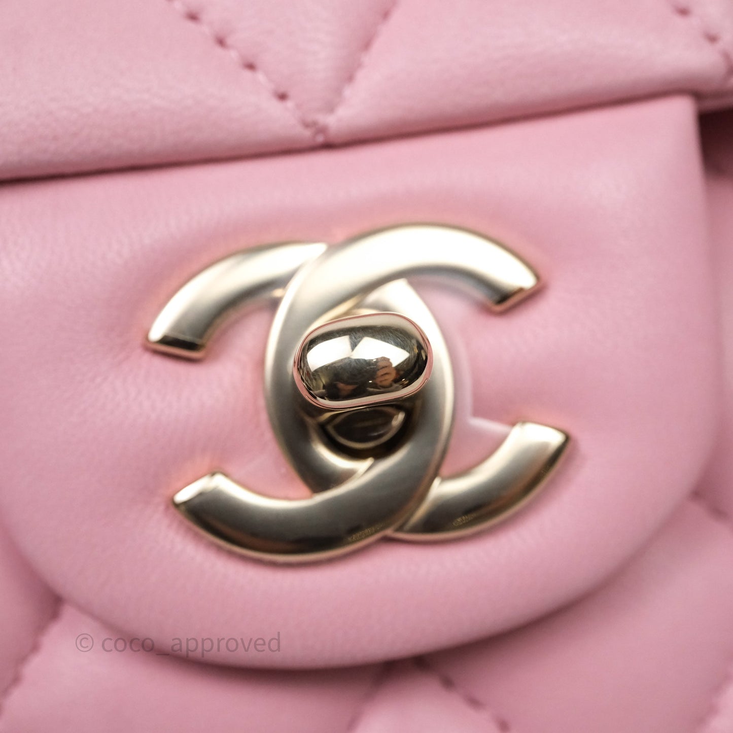 Chanel Small Classic Quilted Flap Pink Lambskin Gold Hardware