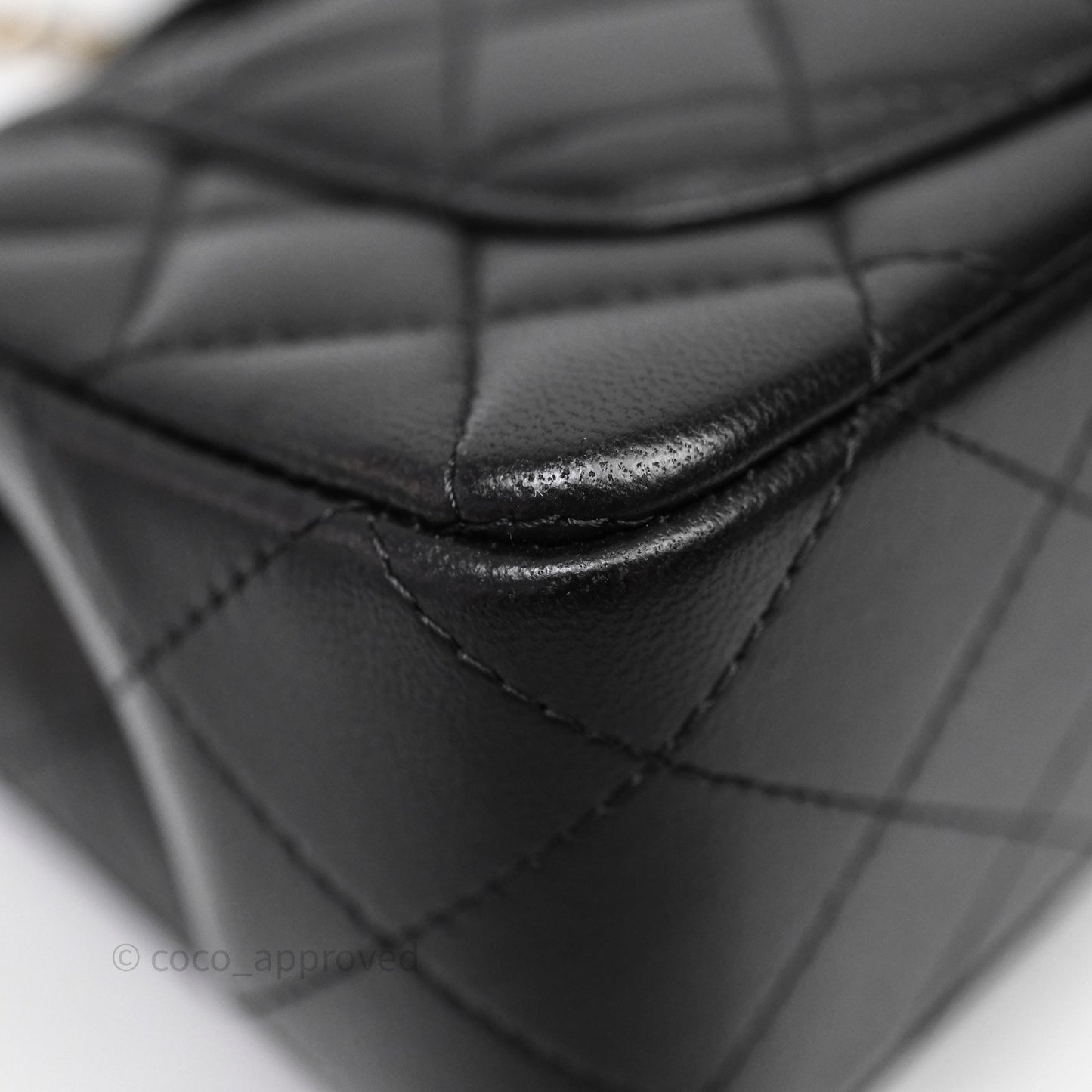 Chanel Top Handle Mini Rectangular Flap Black Lambskin Gold Hardware