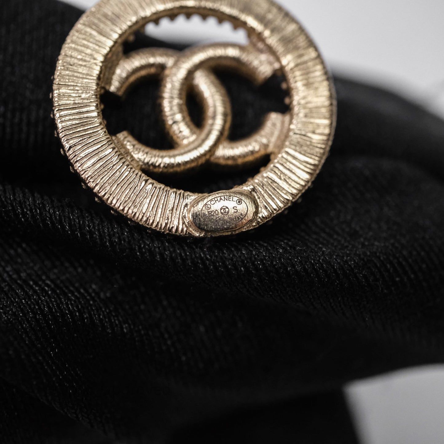 Chanel CC Crystal Round Earrings Gold Tone 20S