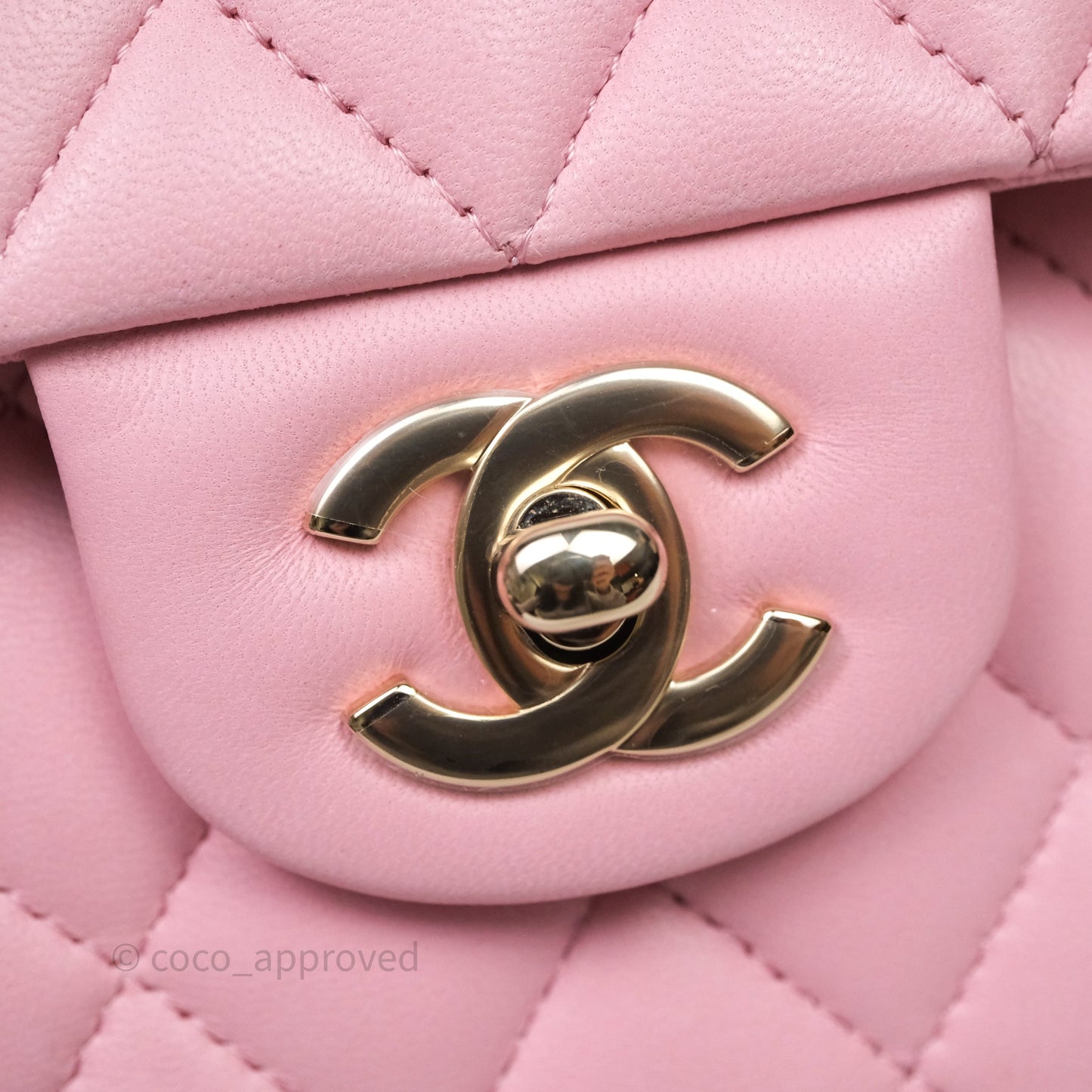 Chanel Small Classic Quilted Flap Pink Lambskin Gold Hardware