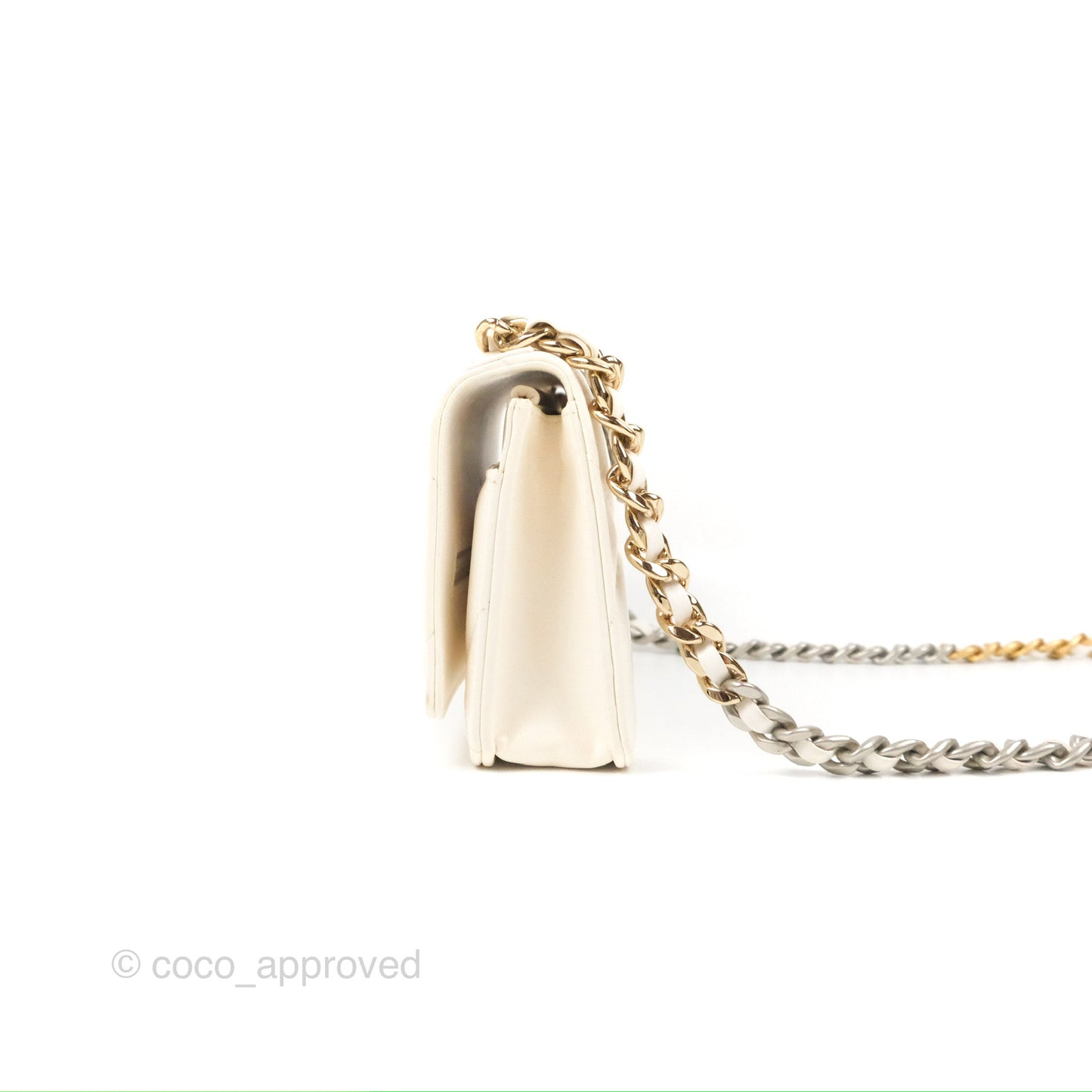Chanel 19 Wallet on Chain WOC White Mixed Hardware