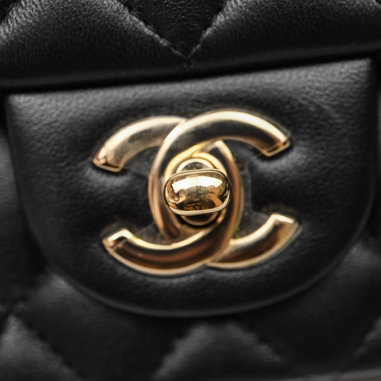 Chanel Top Handle Mini Rectangular Flap Black Lambskin Gold Hardware