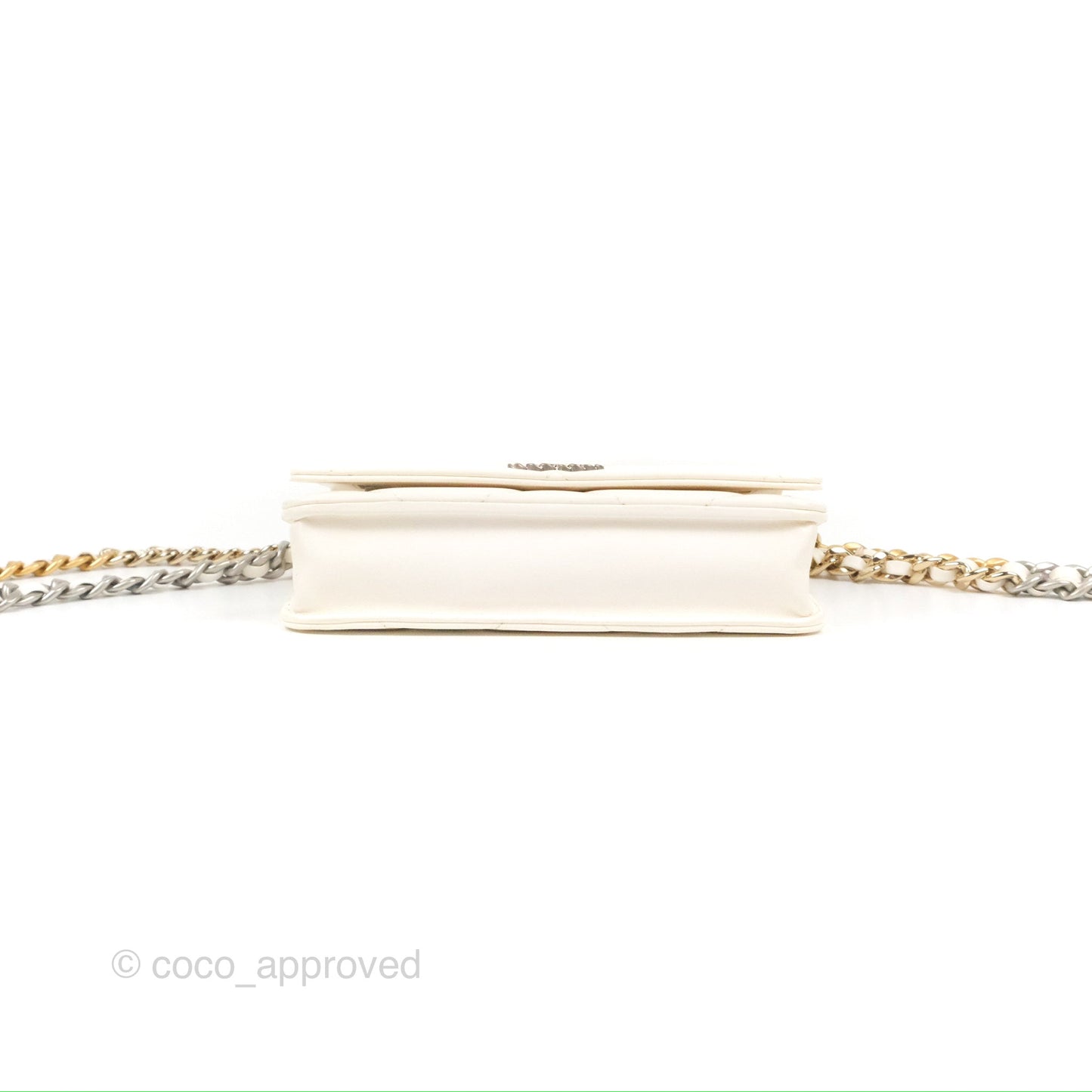 Chanel 19 Wallet on Chain WOC White Mixed Hardware