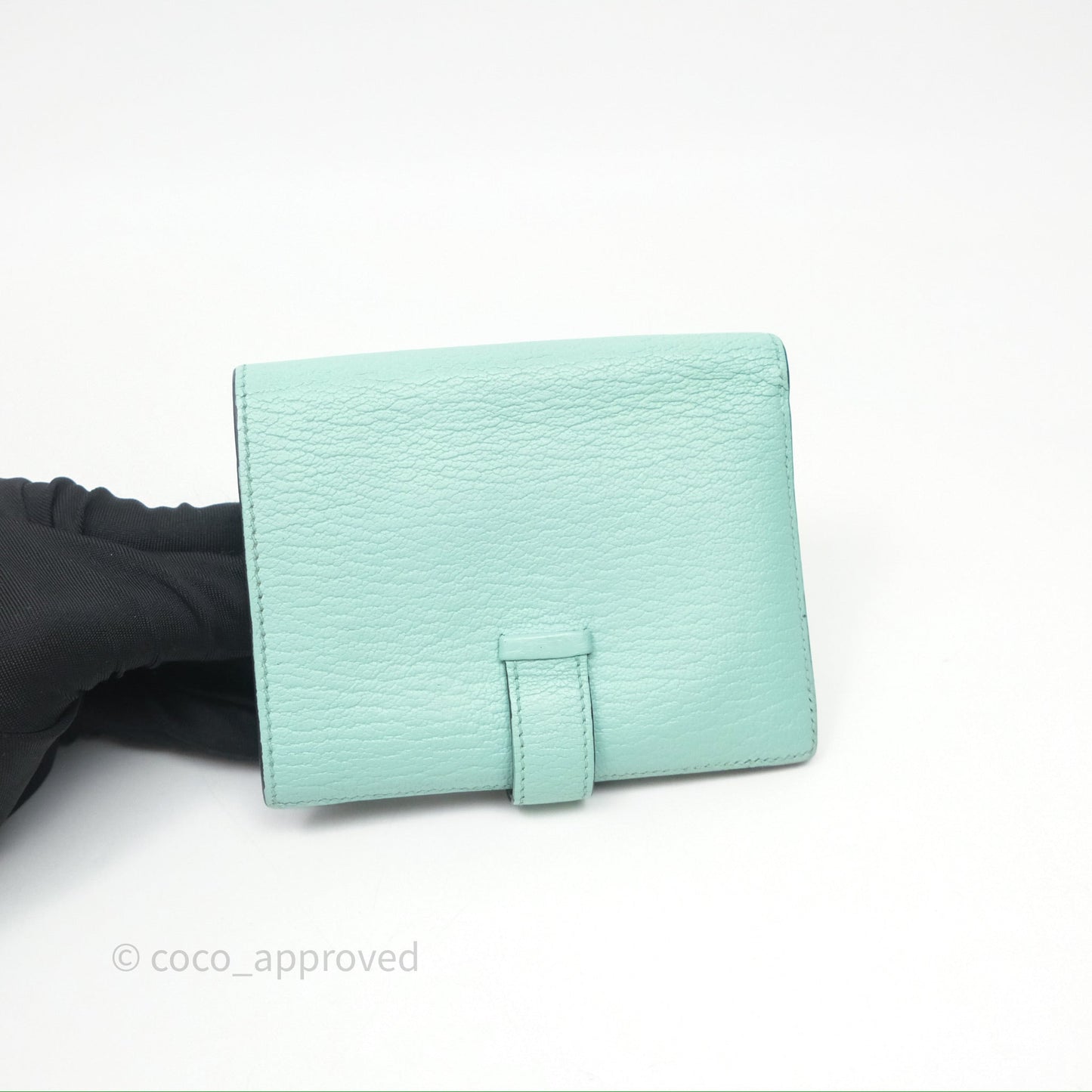 Hermes Bearn Compact Wallet Green Chevre Mysore Palladium Hardware