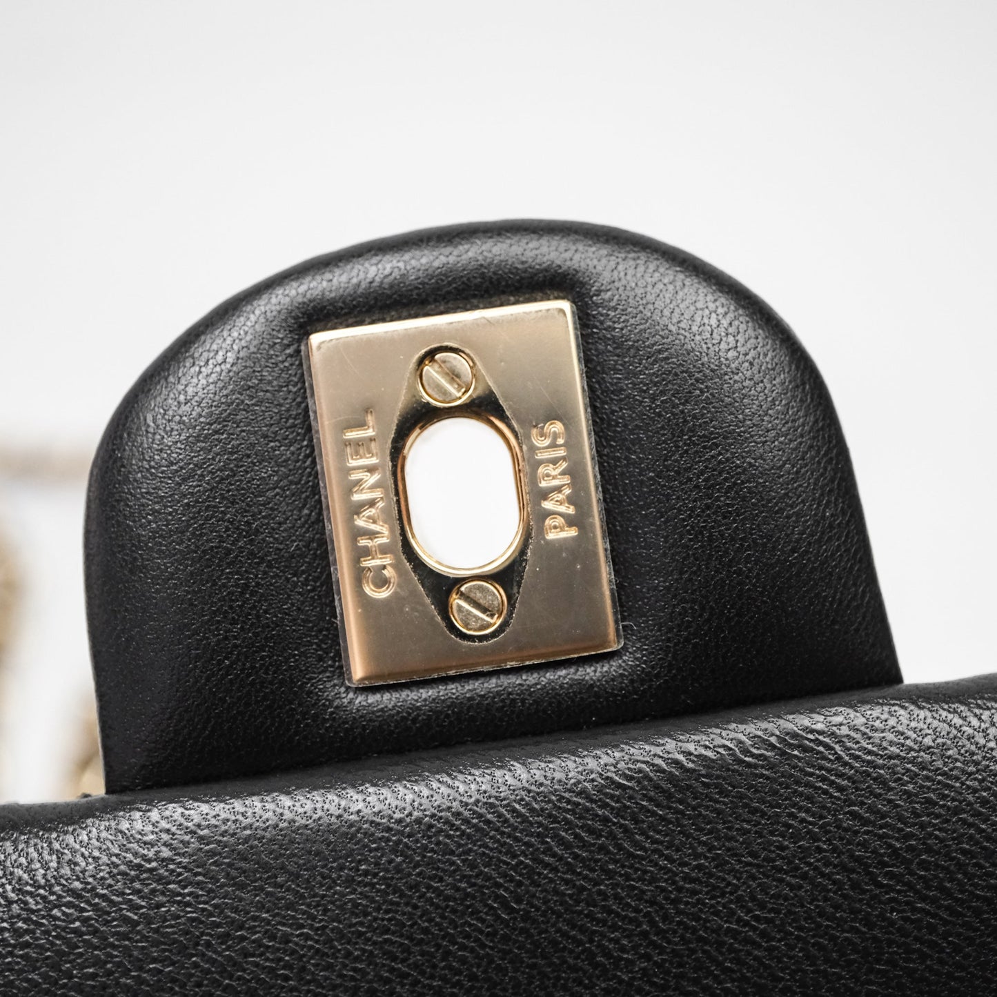Chanel Top Handle Mini Rectangular Flap Black Lambskin Gold Hardware