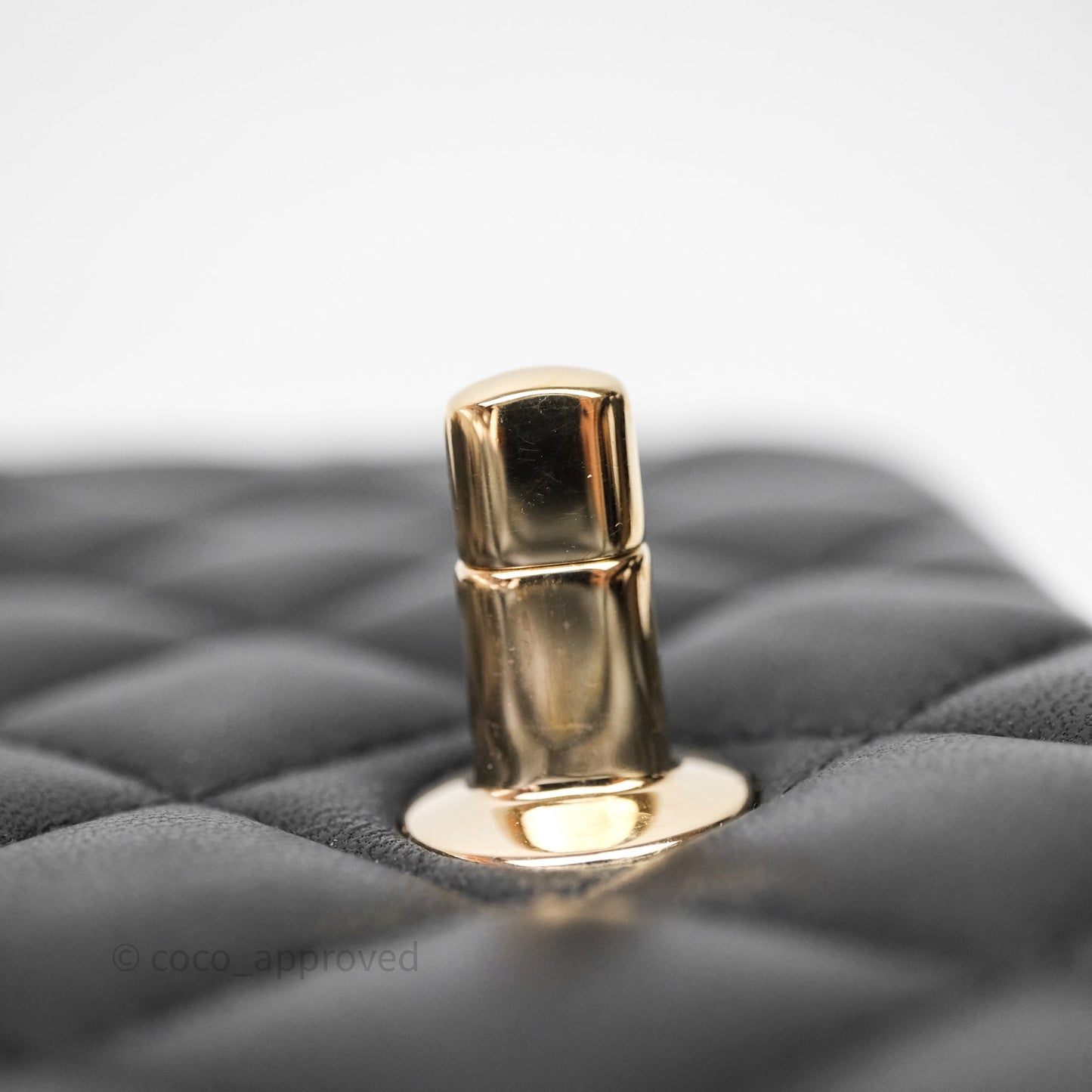 Chanel Top Handle Mini Rectangular Flap Black Lambskin Gold Hardware