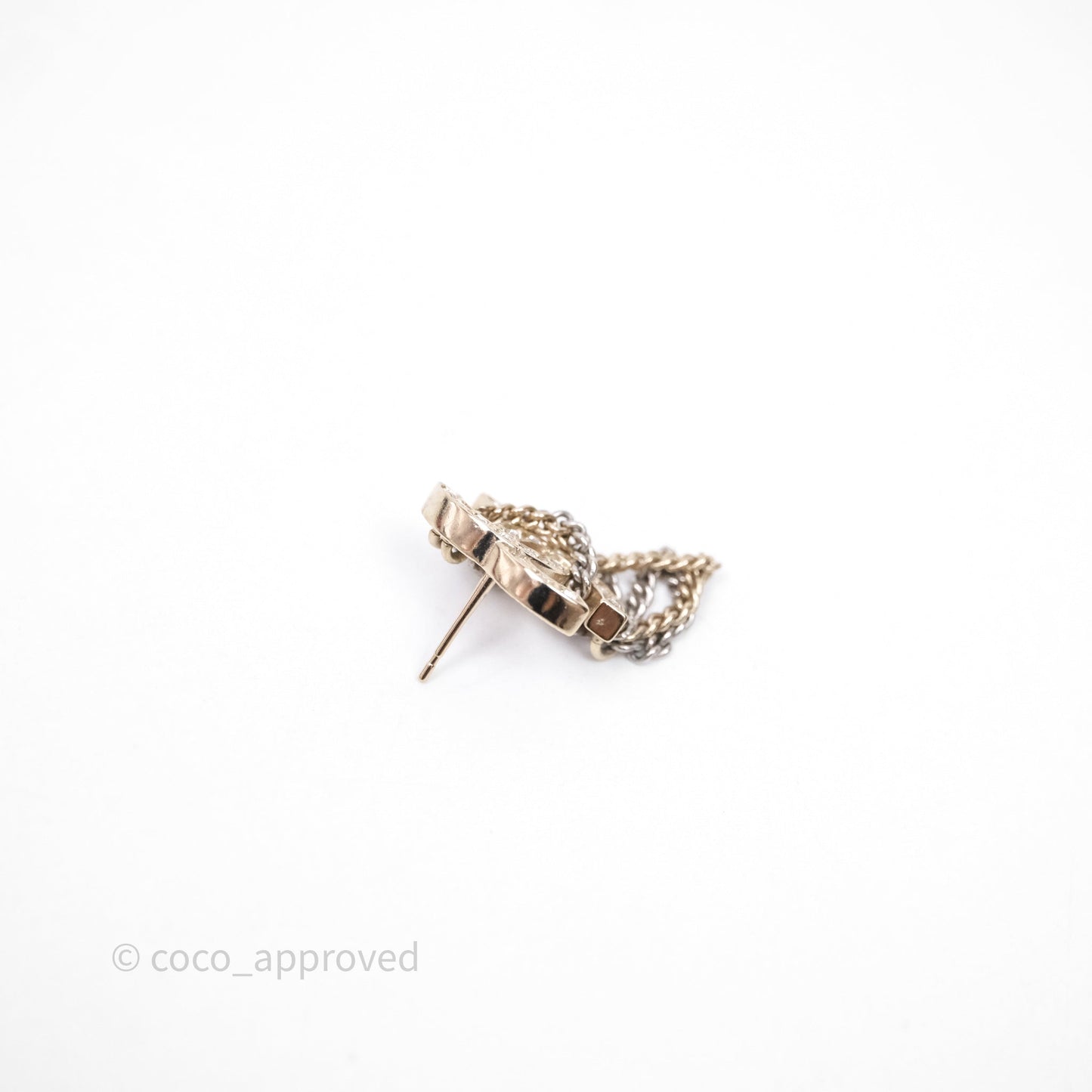 Chanel Crystal CC Chain Pendant Earrings 21B