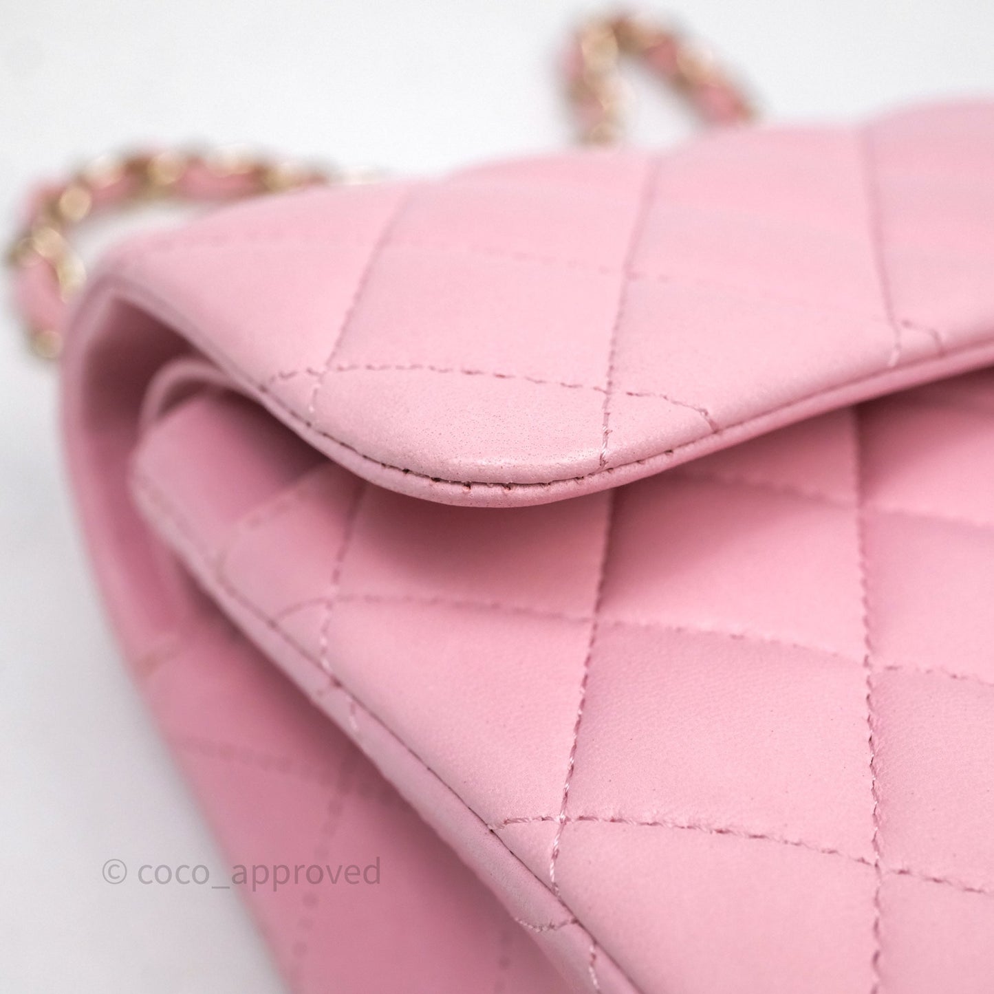 Chanel Small Classic Quilted Flap Pink Lambskin Gold Hardware