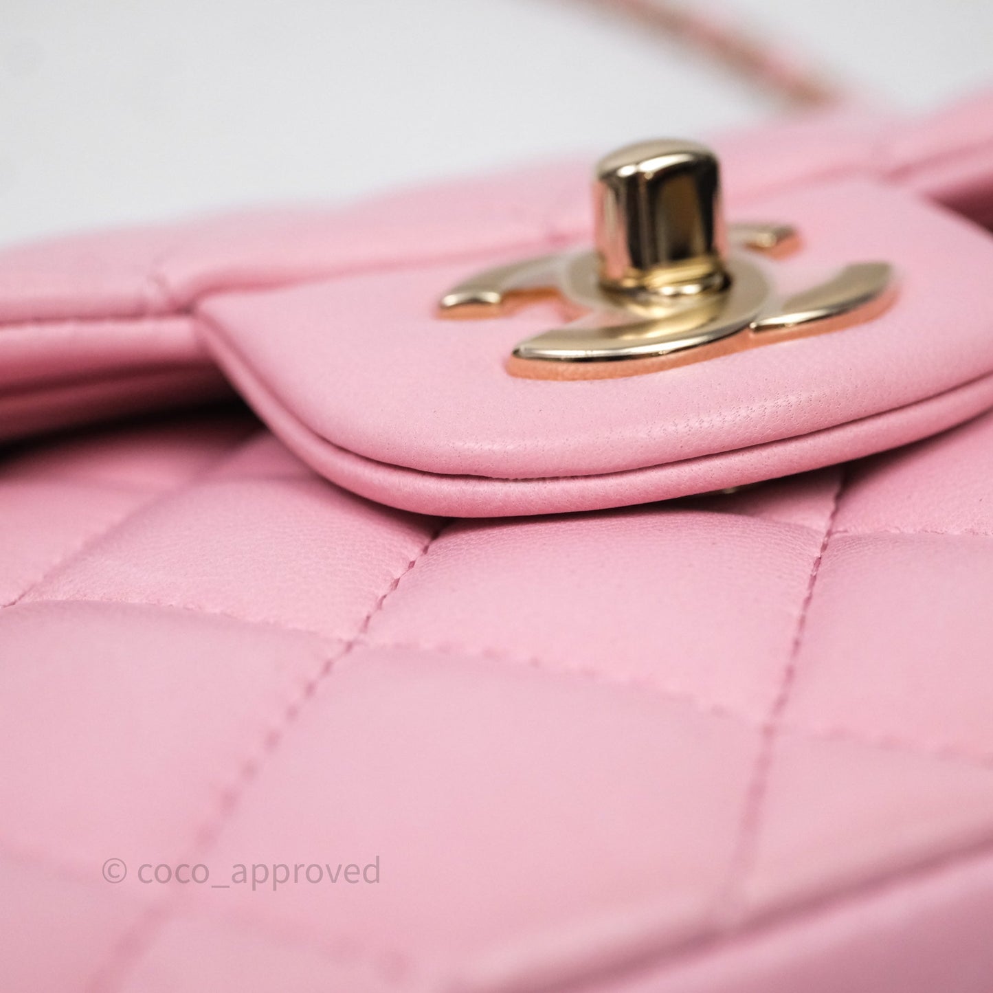 Chanel Small Classic Quilted Flap Pink Lambskin Gold Hardware
